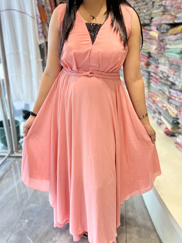 Pink Hand Work Satin Western - CGORIF 567 32