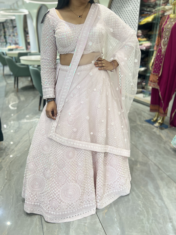 Pink Hand Work Net Crop Top - DGORIY 26297 2