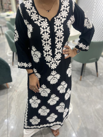 Black Thread Work Reyon Two Piece - FALAK G 39