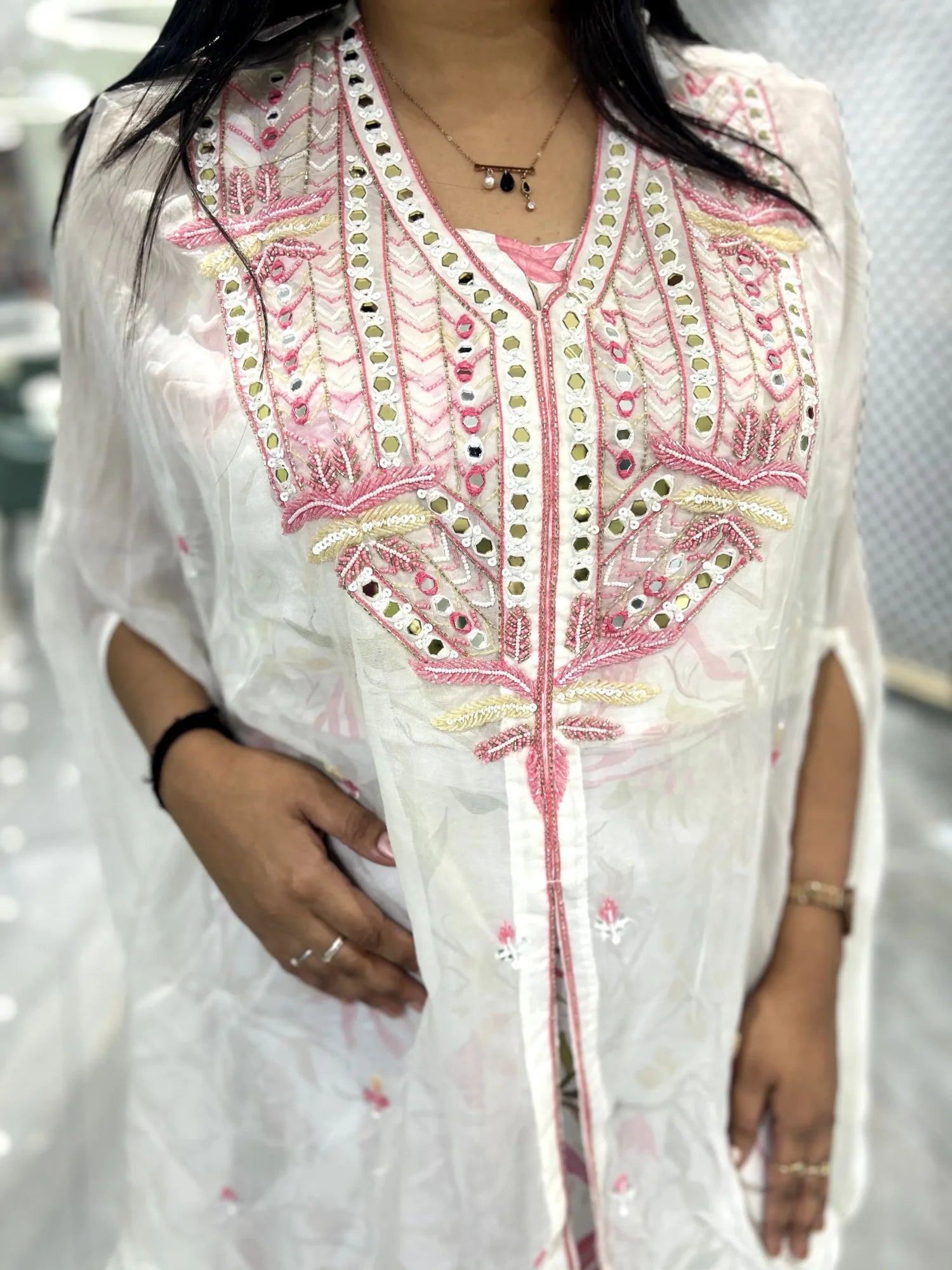 White Mirror Work Important Indo Western - HDDGORI 650 11