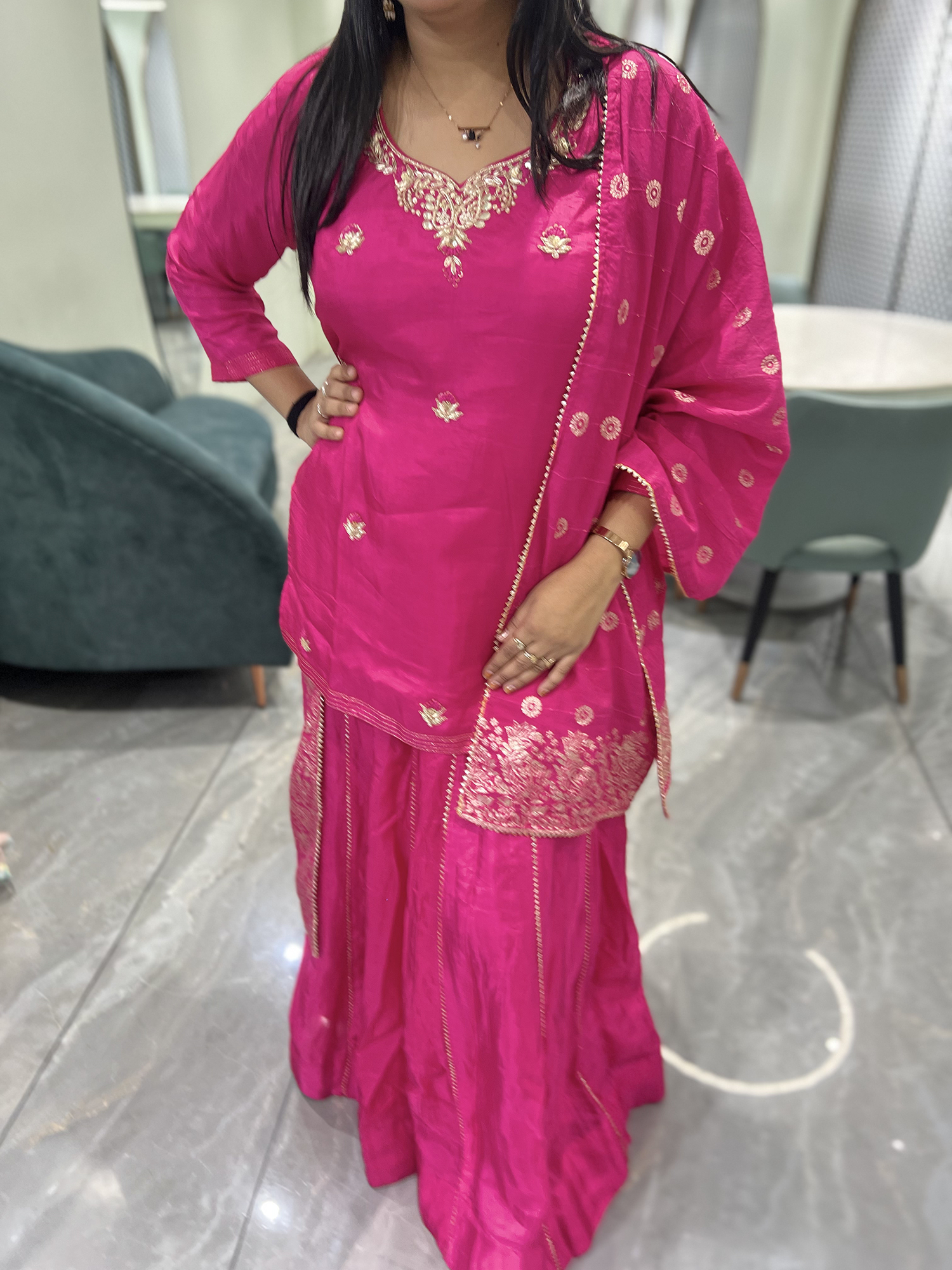 Raani Embroidery Chinon Indo Western - HDDGORI 650 19
