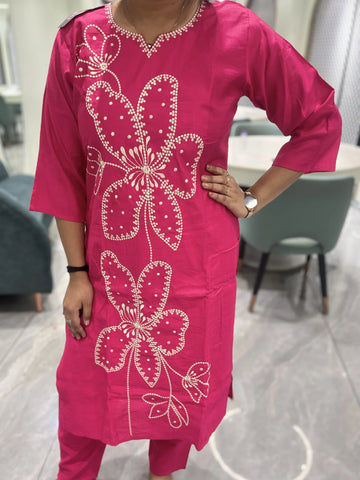 Raani Thread Work Roman Silk Two Piece- KLGORI 196 7