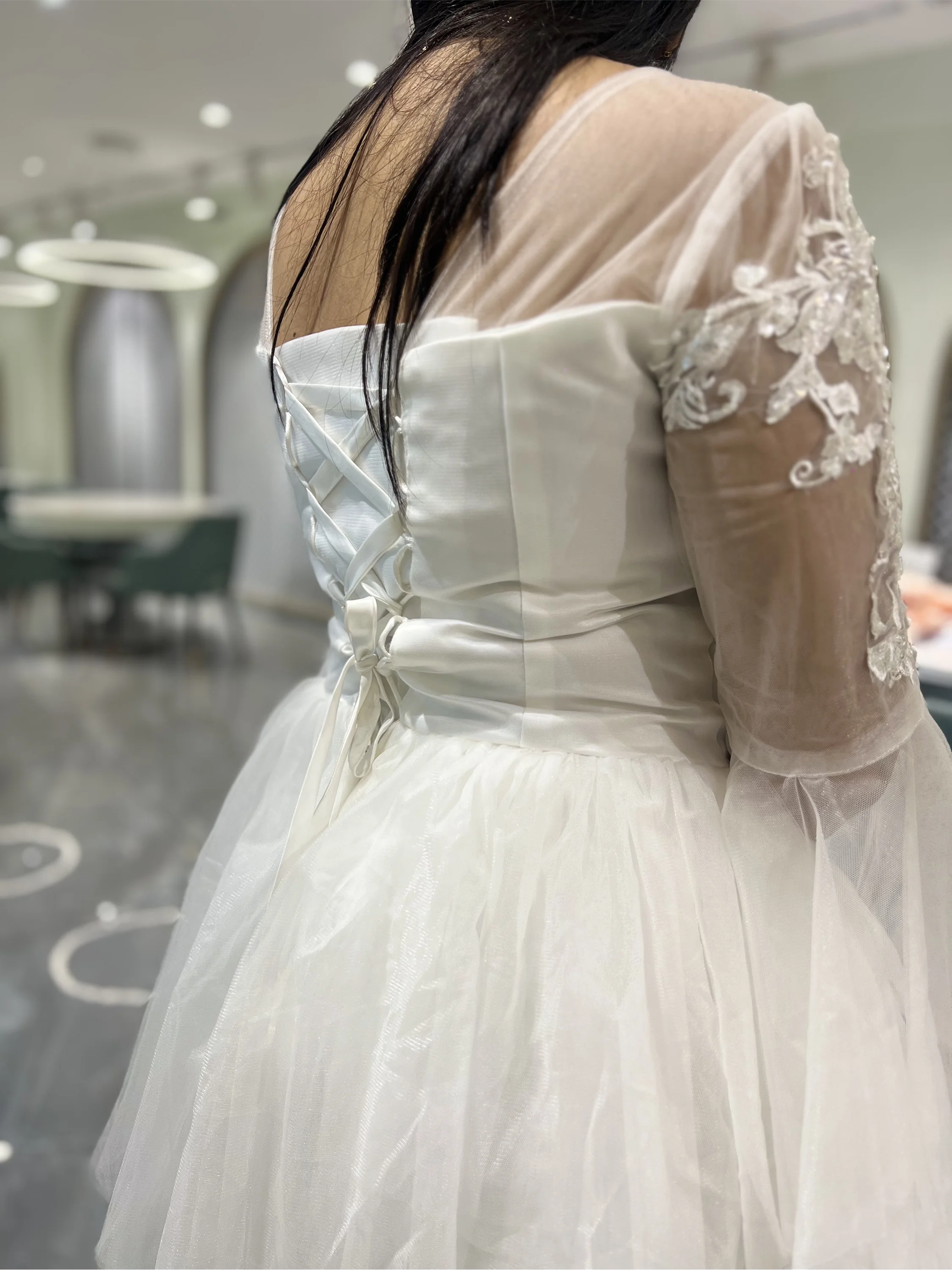 White Thread Work Net Gown - RGGORI 1356 2