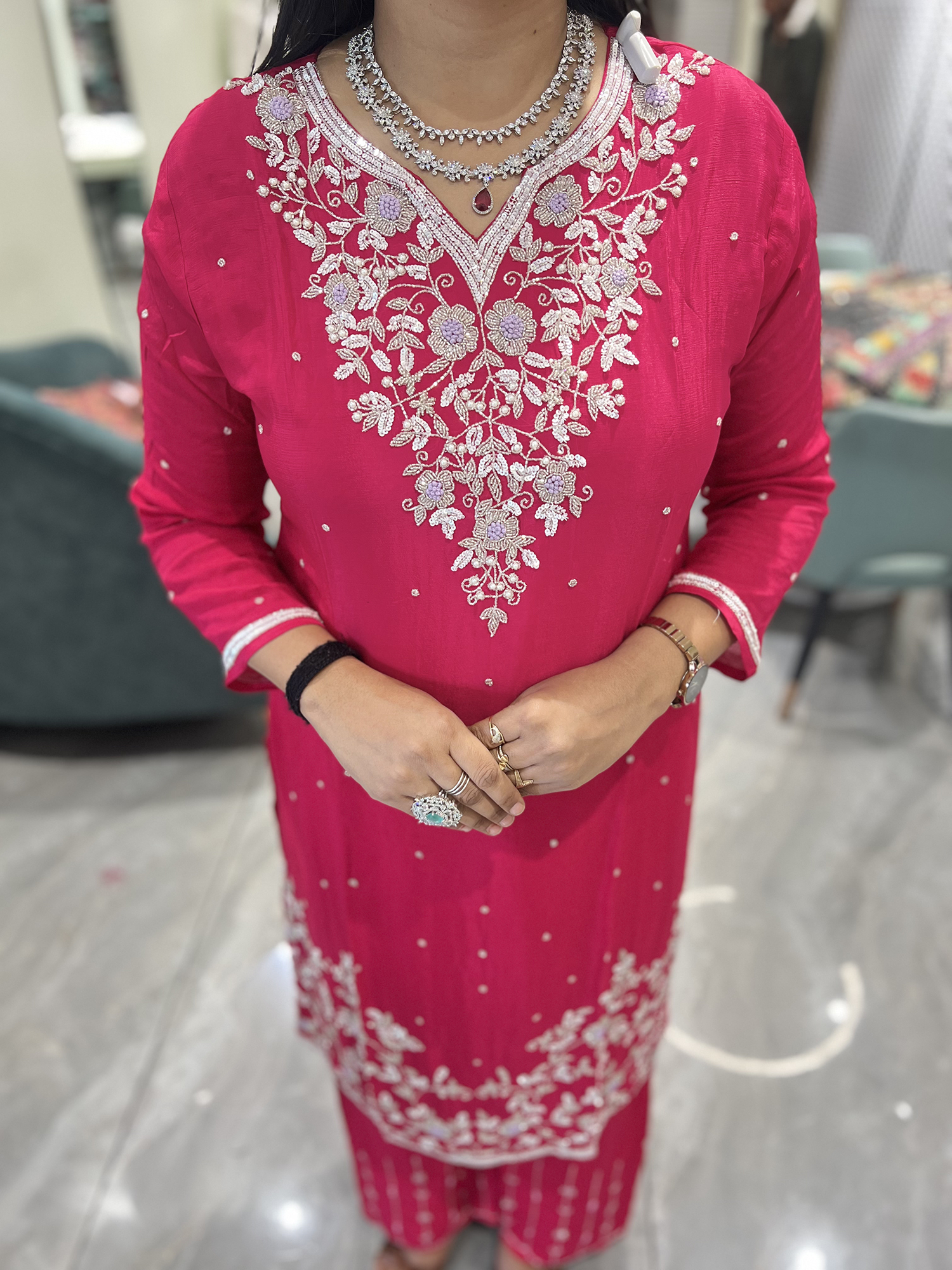 Raani Hand Work Silk Three Piece - RGORICT 479 8