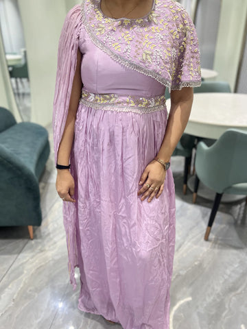 Lavender Embroidery Chinon Indo Western - SNBGORI 1757 23