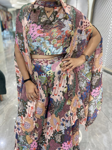 Multi Embroidery Silk Indo Western - TNKGORI 2501 13