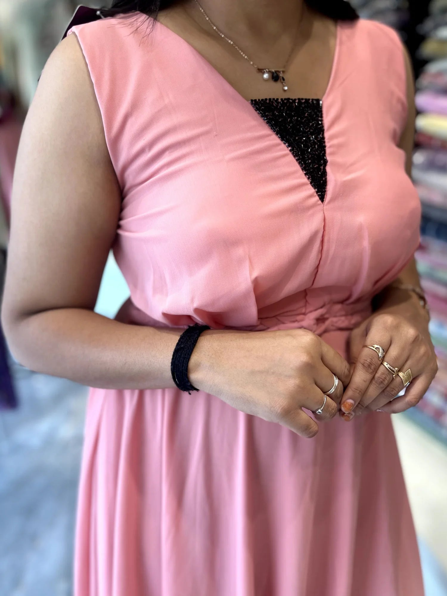 Pink Hand Work Satin Western - CGORIF 567 32