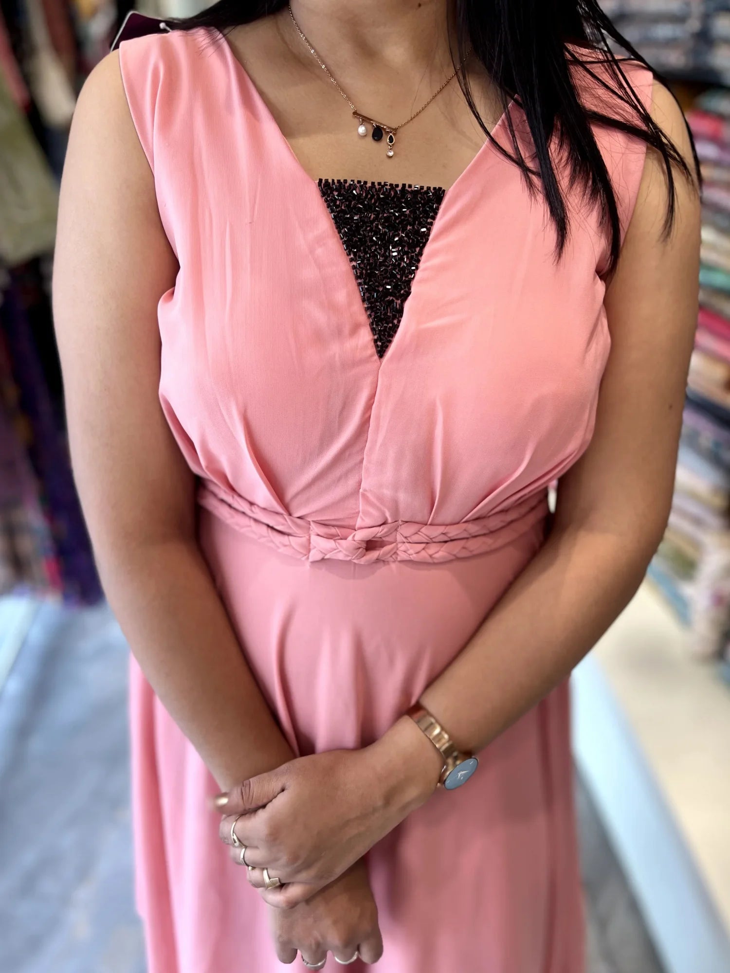 Pink Hand Work Satin Western - CGORIF 567 32