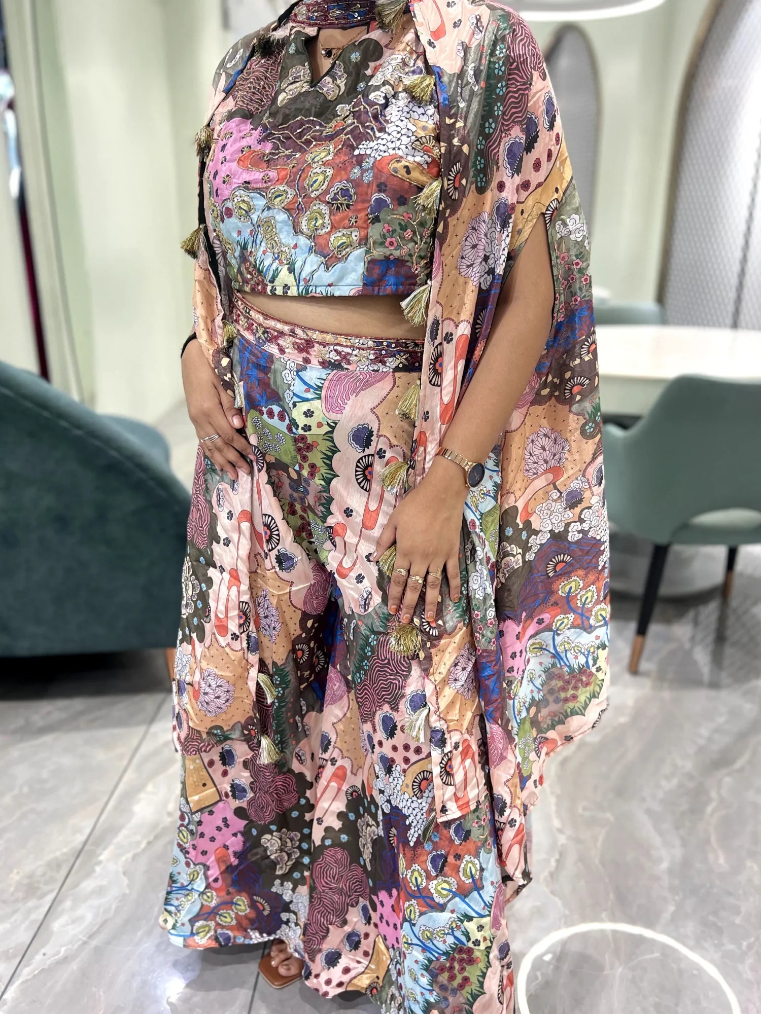 Multi Embroidery Silk Indo Western - TNKGORI 2501 13