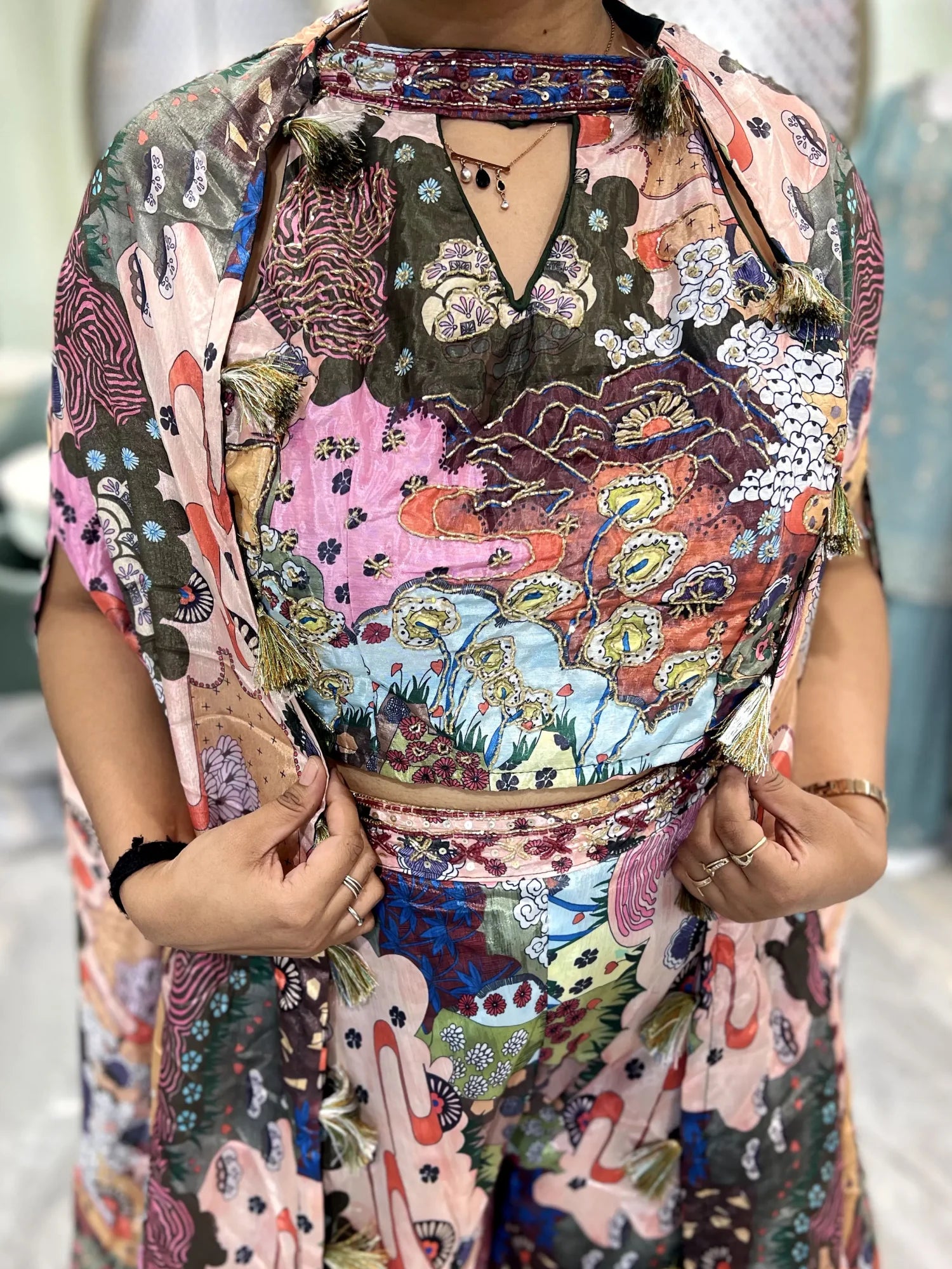Multi Embroidery Silk Indo Western - TNKGORI 2501 13