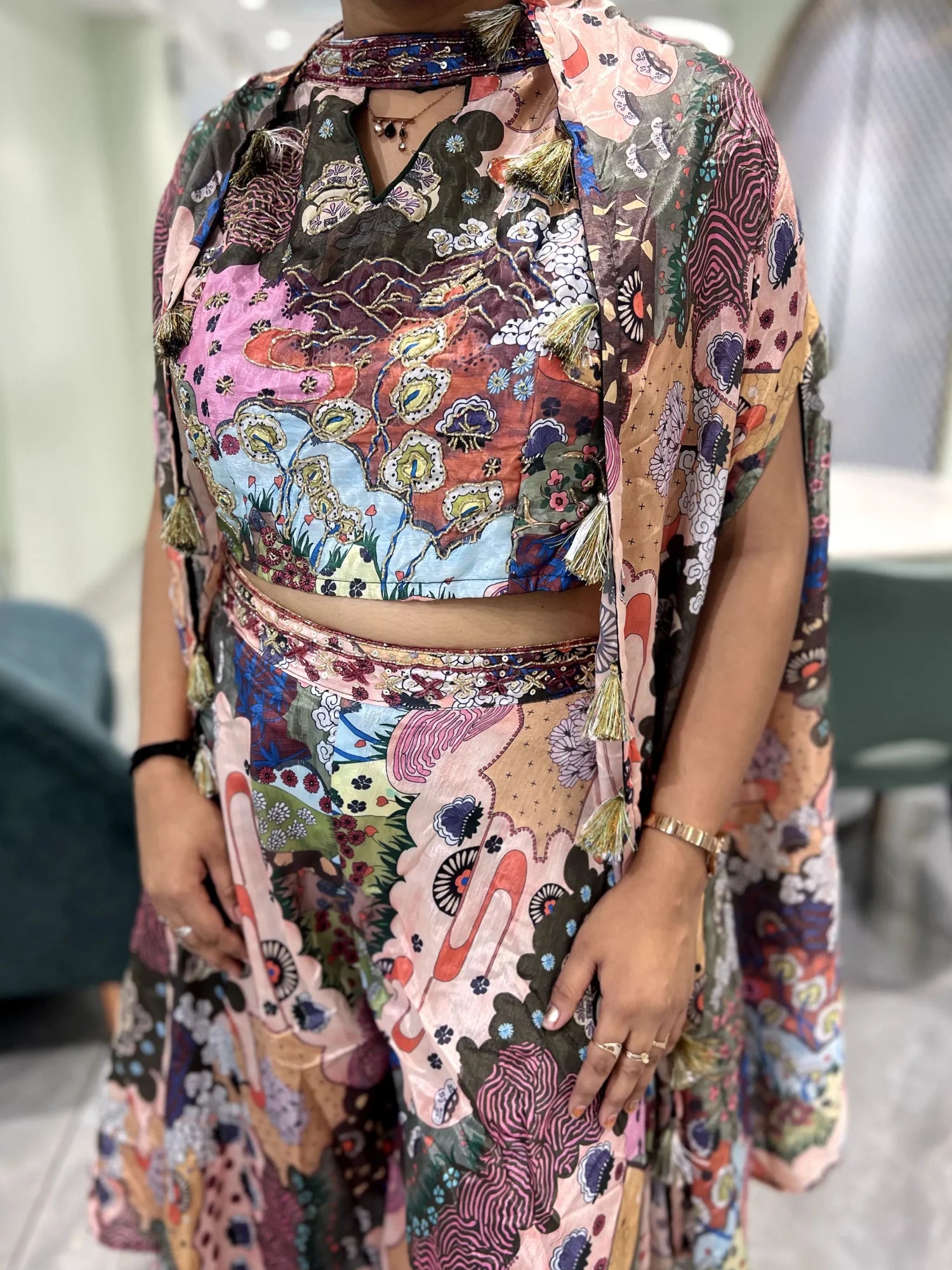 Multi Embroidery Silk Indo Western - TNKGORI 2501 13