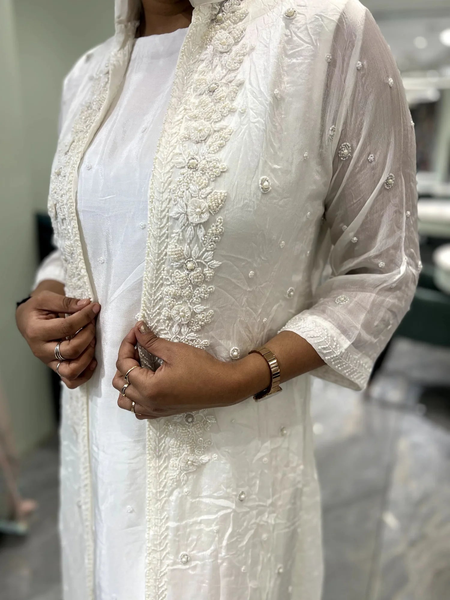 White Hand Work Chinone Indo Western - RGORICT 479 17