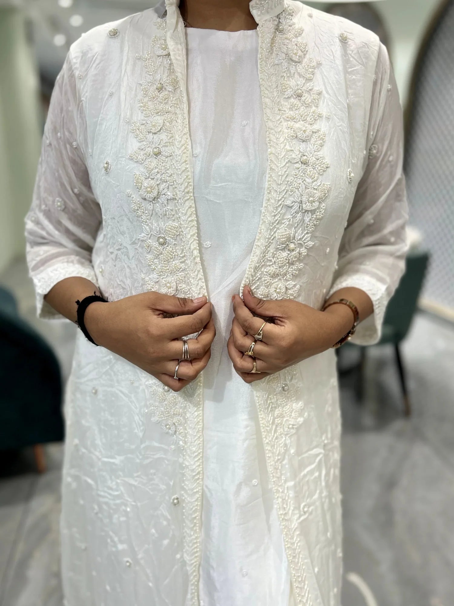 White Hand Work Chinone Indo Western - RGORICT 479 17