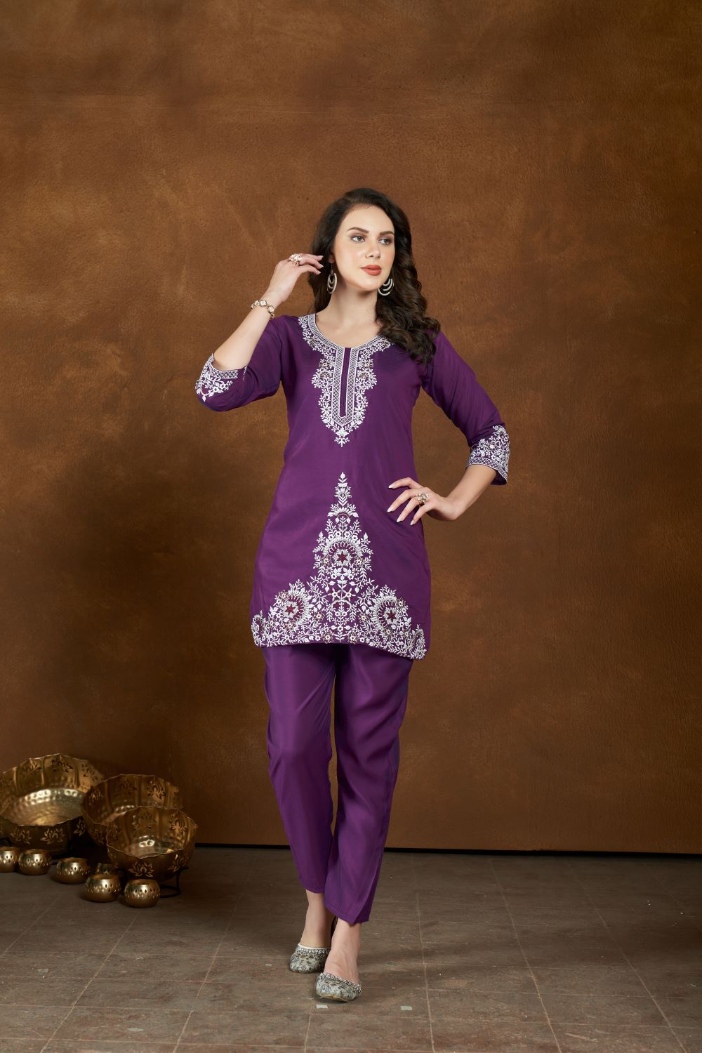 Celestial Elegance: A Symphony of Embroidered Cord Party Wear