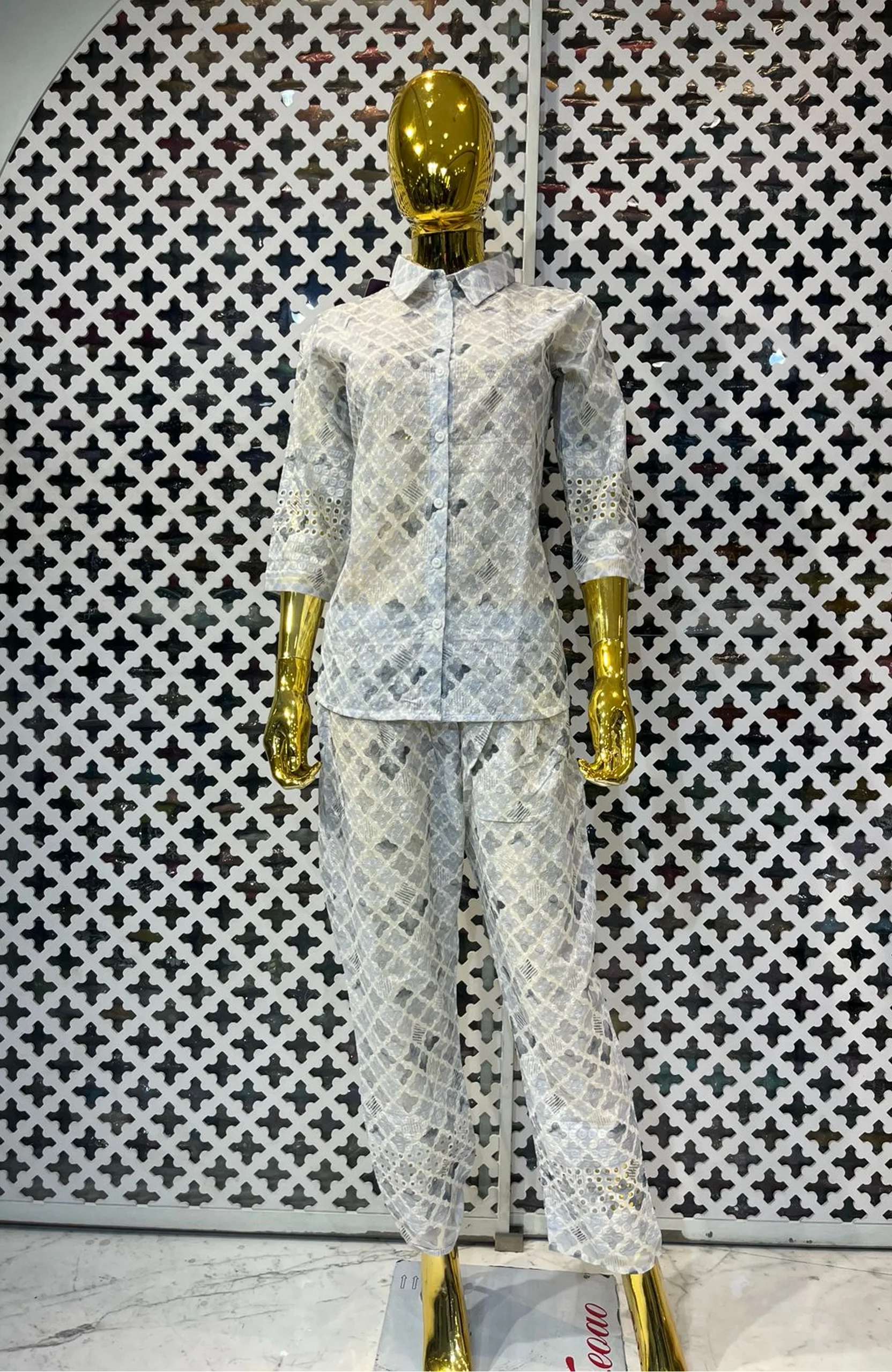 White Cotton Silk Chikankari Co-Ord Set for Women | Elegant 2 Piece Designer Cord Set
