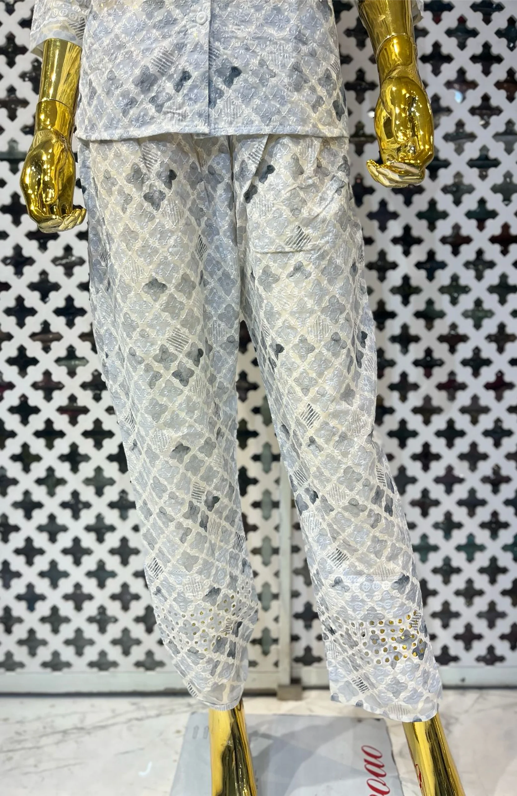 White Cotton Silk Chikankari Co-Ord Set for Women | Elegant 2 Piece Designer Cord Set