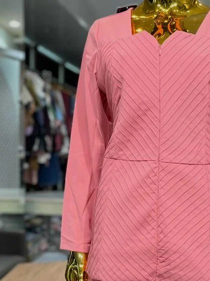 Peach Imported Plain 2 Piece Cord Set for Women | Elegant Designer Co-Ord Set