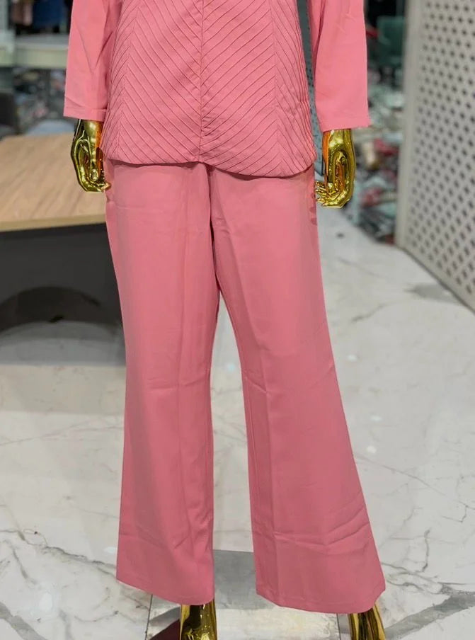 Peach Imported Plain 2 Piece Cord Set for Women | Elegant Designer Co-Ord Set