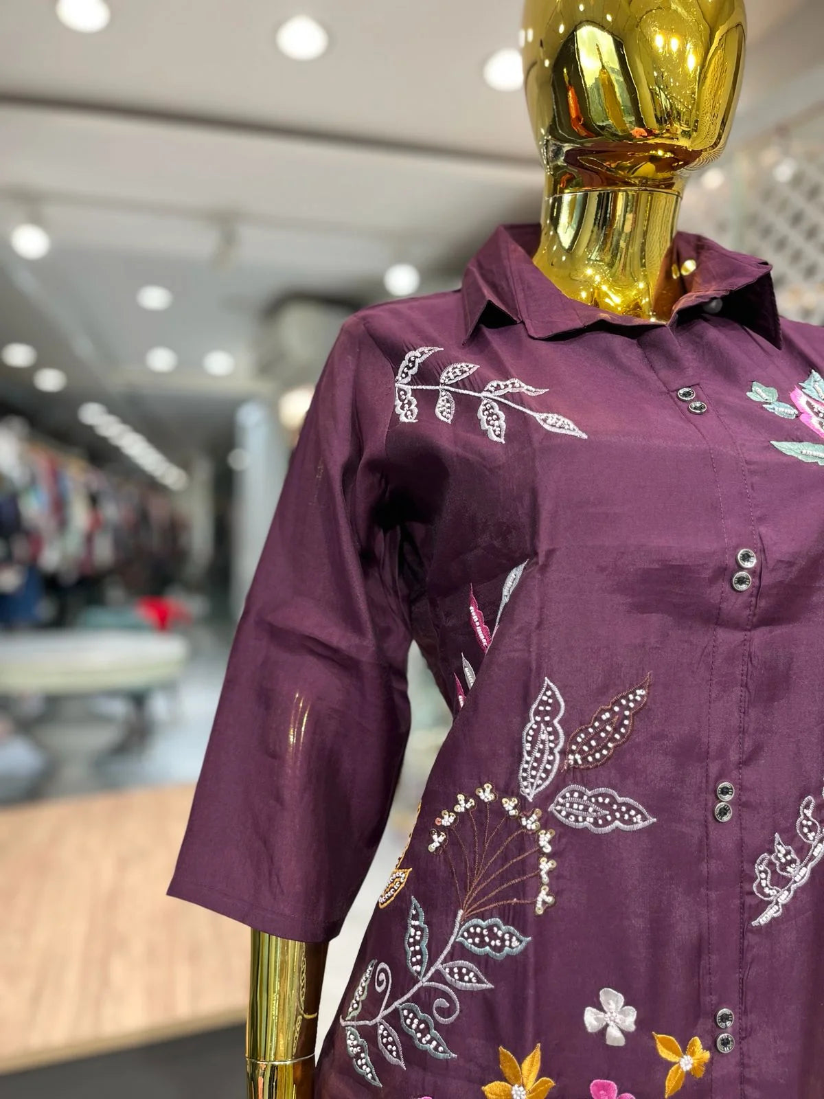 Wine & Black Pure Silk Embroidery Handwork 2 Piece Cord Set for Women | Designer Ethnic Co-ord Set