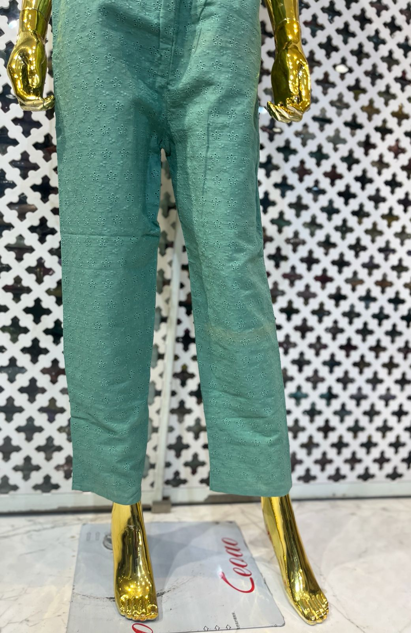Mint Green Cotton Silk Chikankari Co-Ord Set for Women | Stylish Designer Cord Set