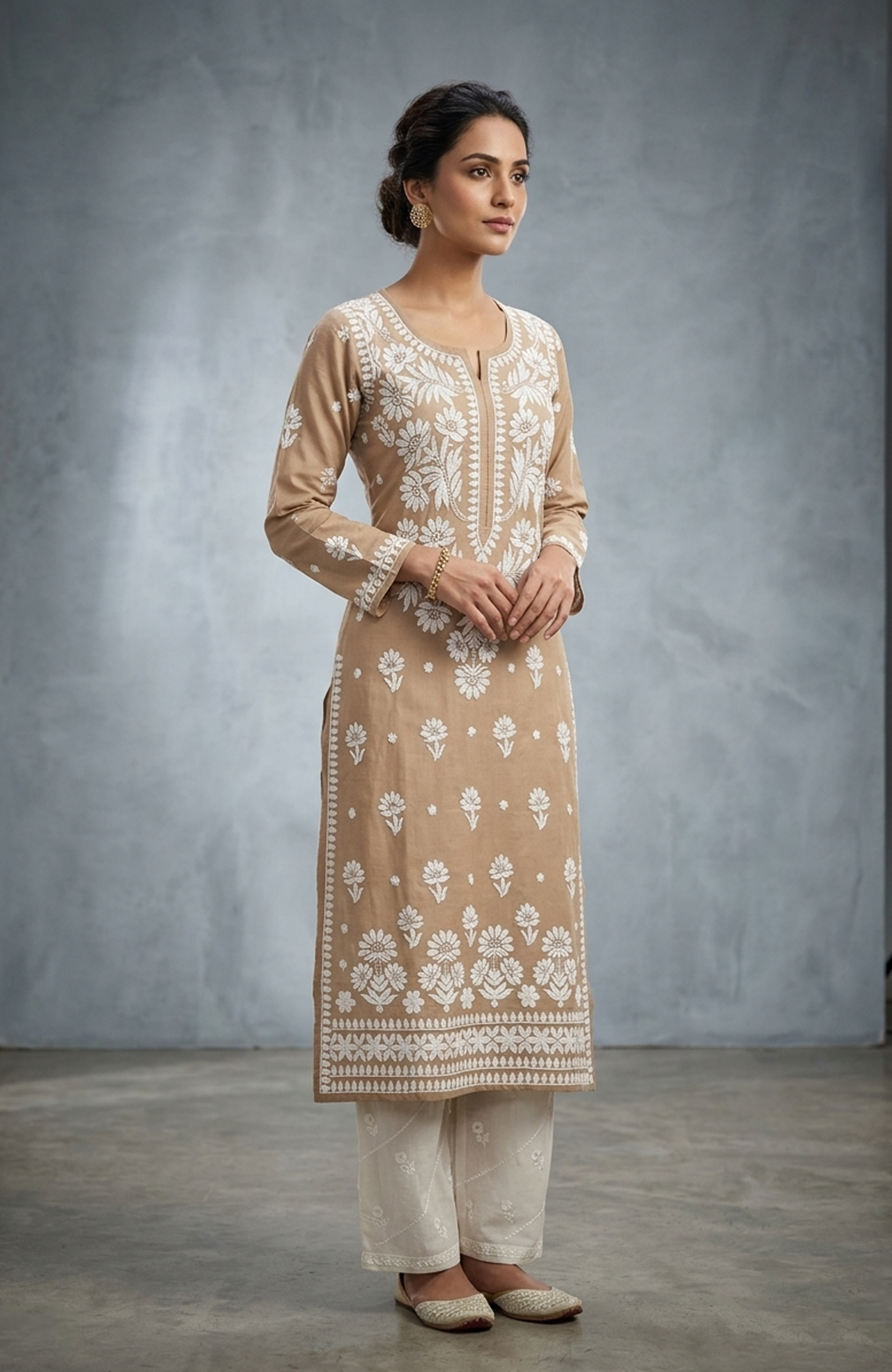 Rayon Lakhnavi Embroidered Kurta Palazzo Set for Women | Elegant 2 Piece Ethnic Outfit