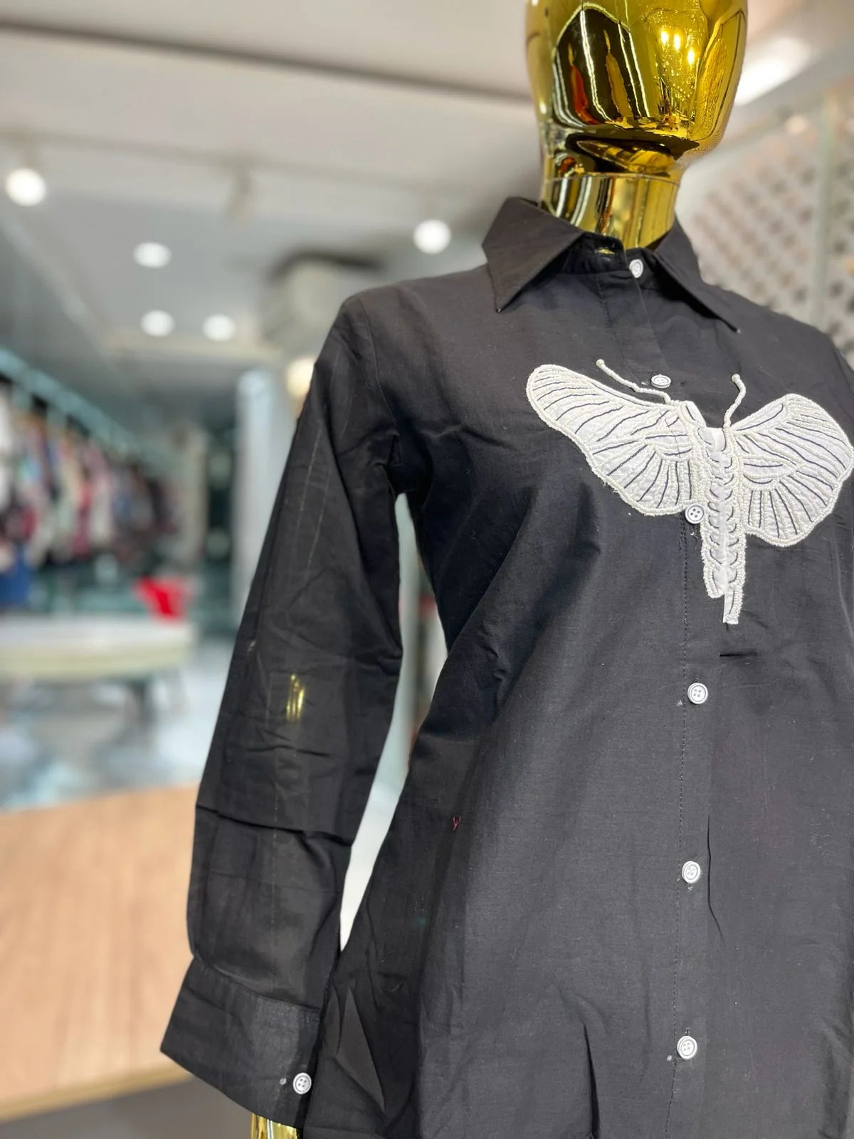 Black Cotton Butterfly Handwork 2 Piece Cord Set for Women | Designer Casual Ethnic Wear