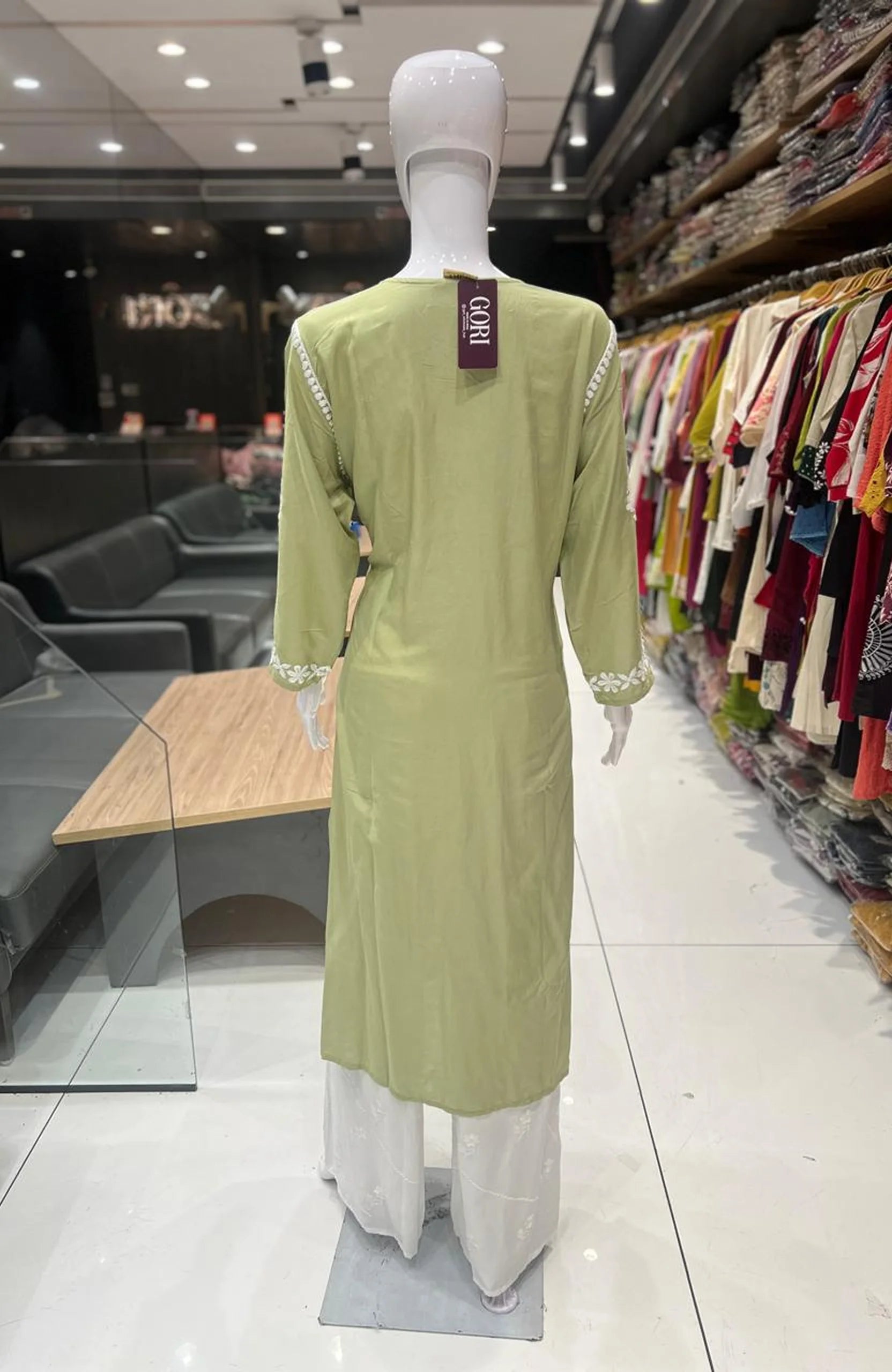 Rust Rayon Lakhnavi Work Kurta with Palazzo Set for Women | Elegant 2 Piece Ethnic Wear
