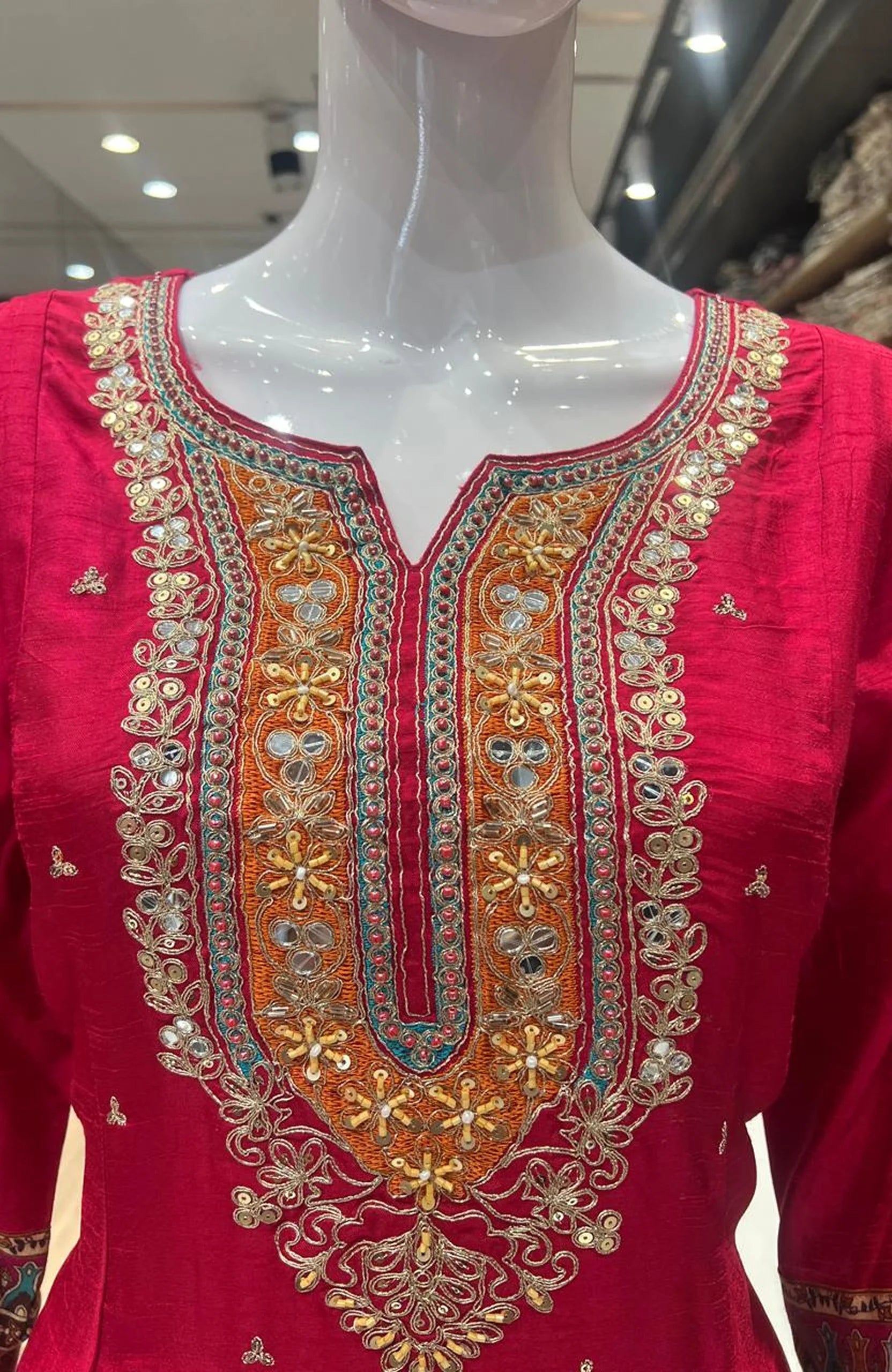 Deep Rani Dola Silk Embroidered 3 Piece Anarkali Suit Set for Women | Hand Work Festive & Wedding Wear