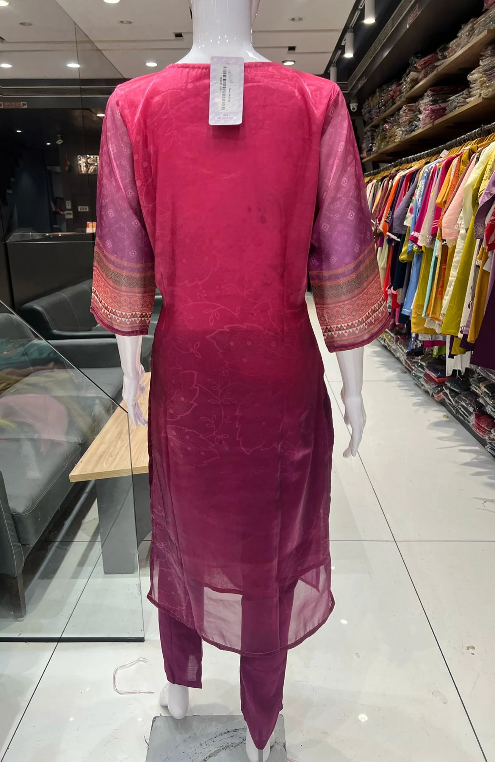 Pinkish Wine Embroidered Straight Suit Set for Women | Hand Work 3 Piece Ethnic Wear with Dupatta