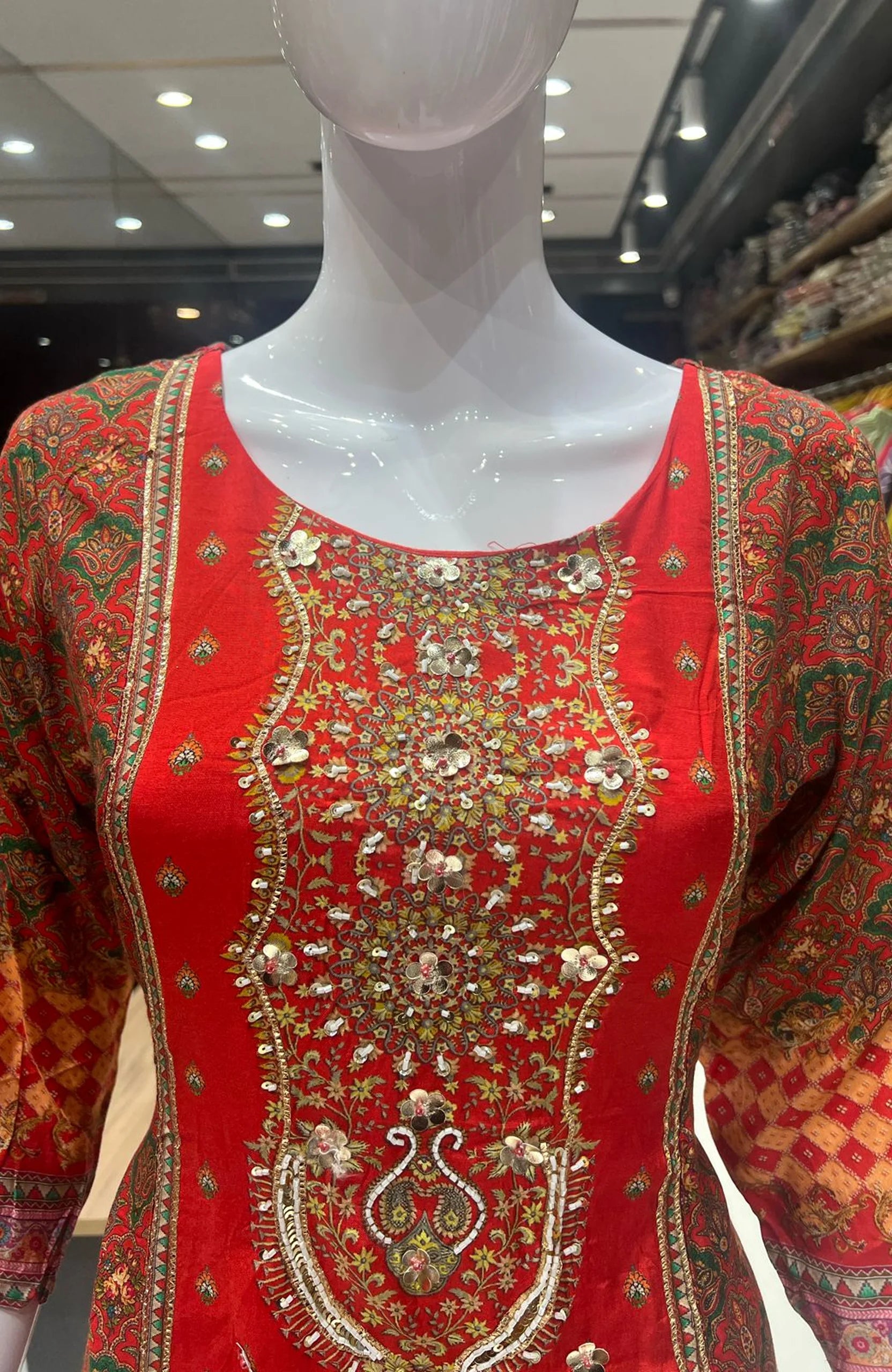 Orange Gota Patti Anarkali Suit Set for Women | Natural Crepe 3 Piece Festive Wear with Dupatta