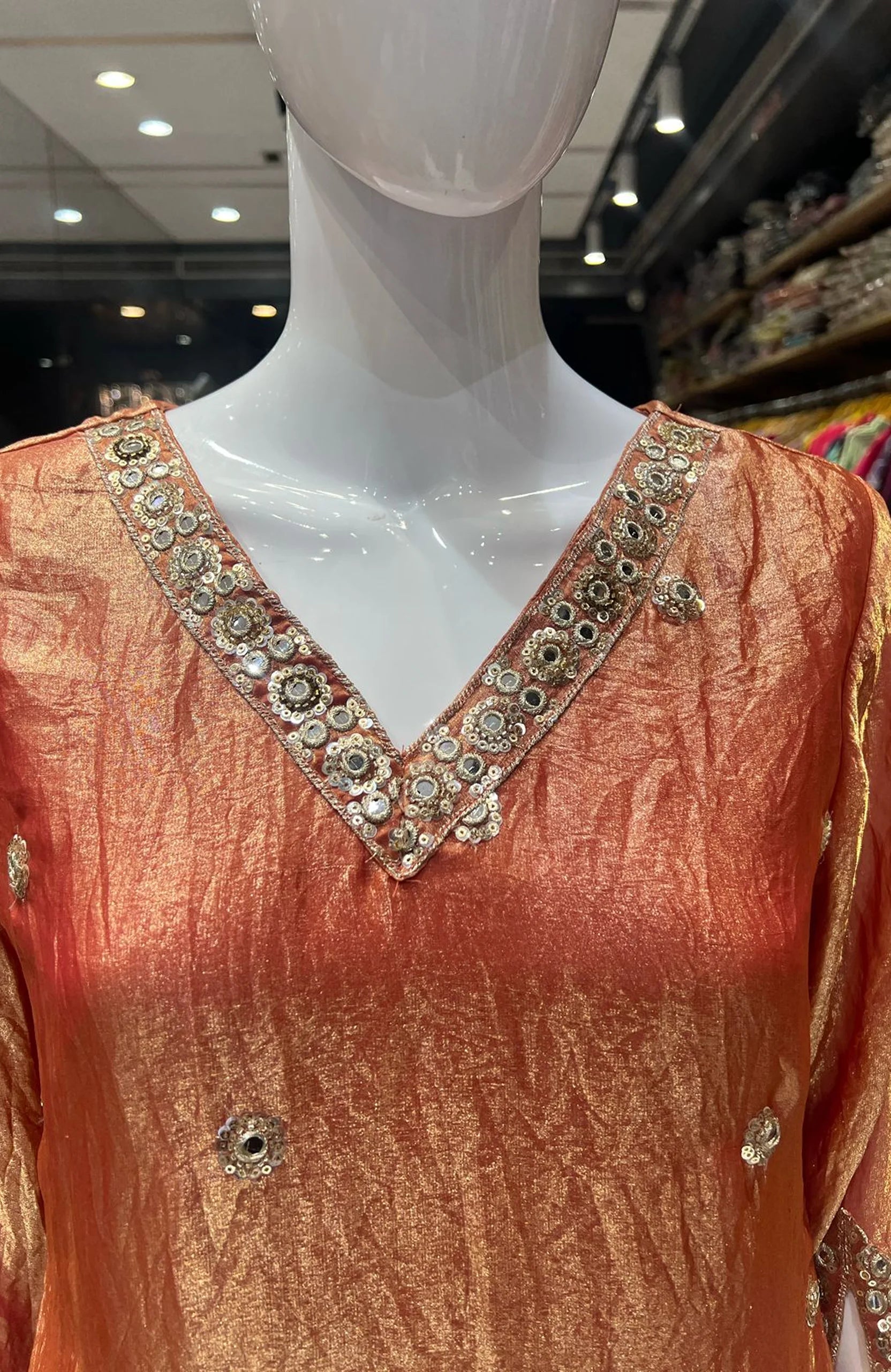 Gajri Fendi Straight Suit Set for Women | Bead Work 3 Piece Festive & Party Wear