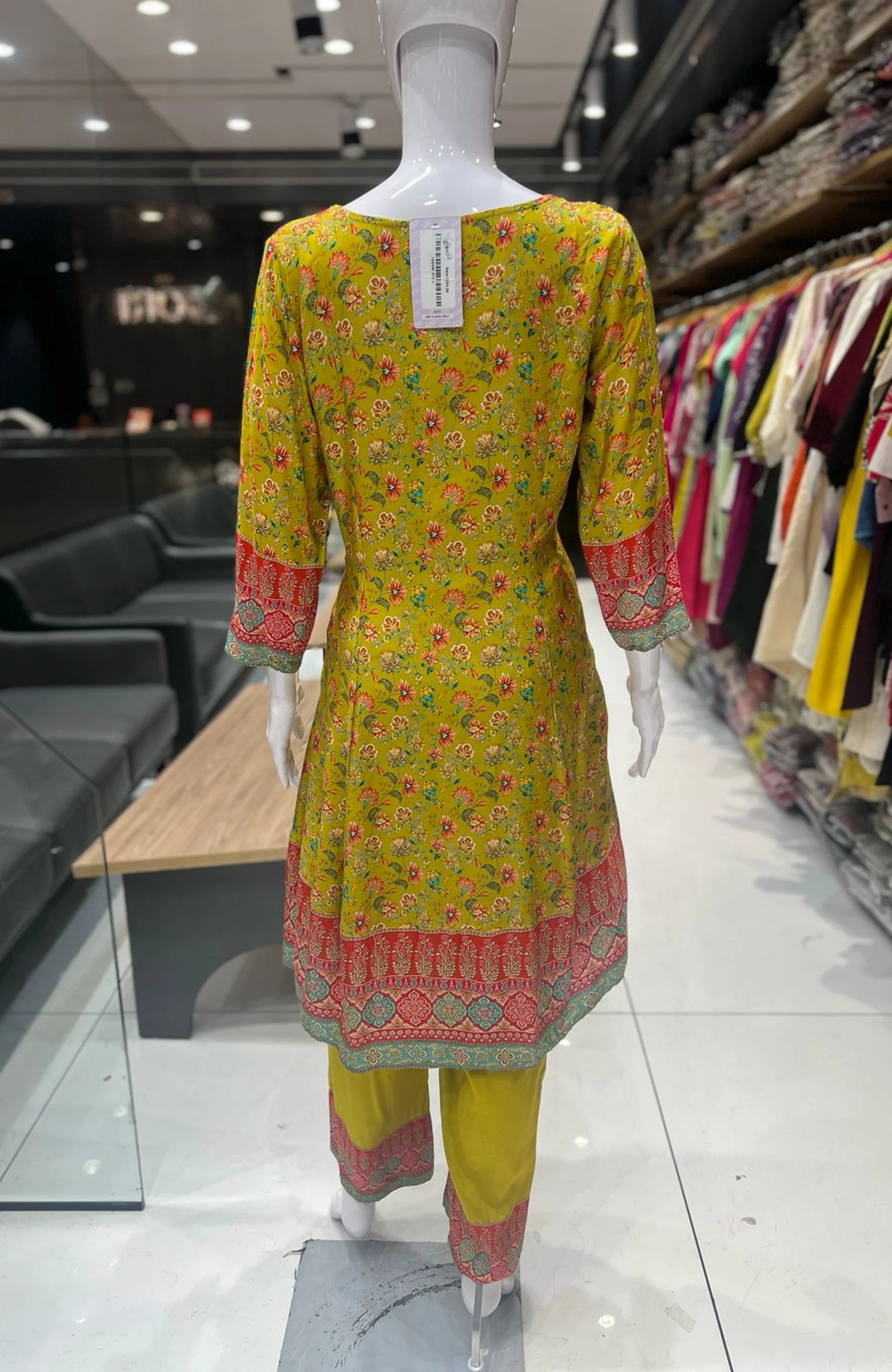 Mustard Gota Patti Short Anarkali Suit Set for Women | Digital Print 3 Piece Ethnic Wear