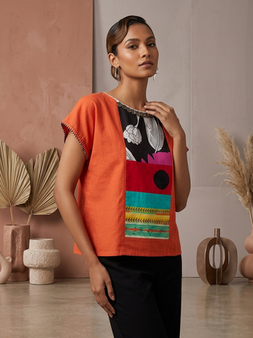 Multicolor Imported Cotton Zipper Top for Women | Stylish Casual Wear Ethnic Top