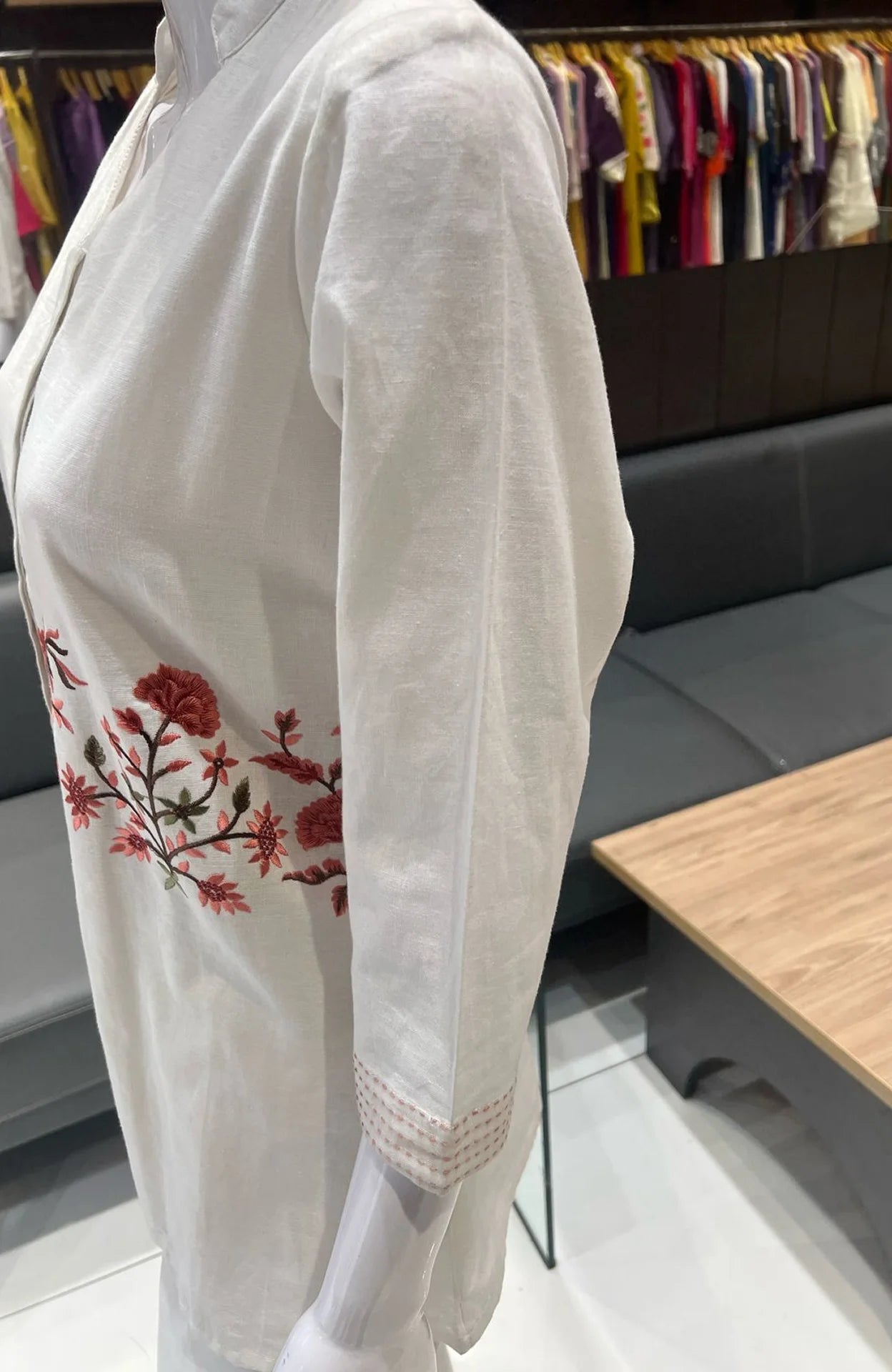 White Slub Cotton Embroidered Co-ord Set for Women | Premium Cord Set