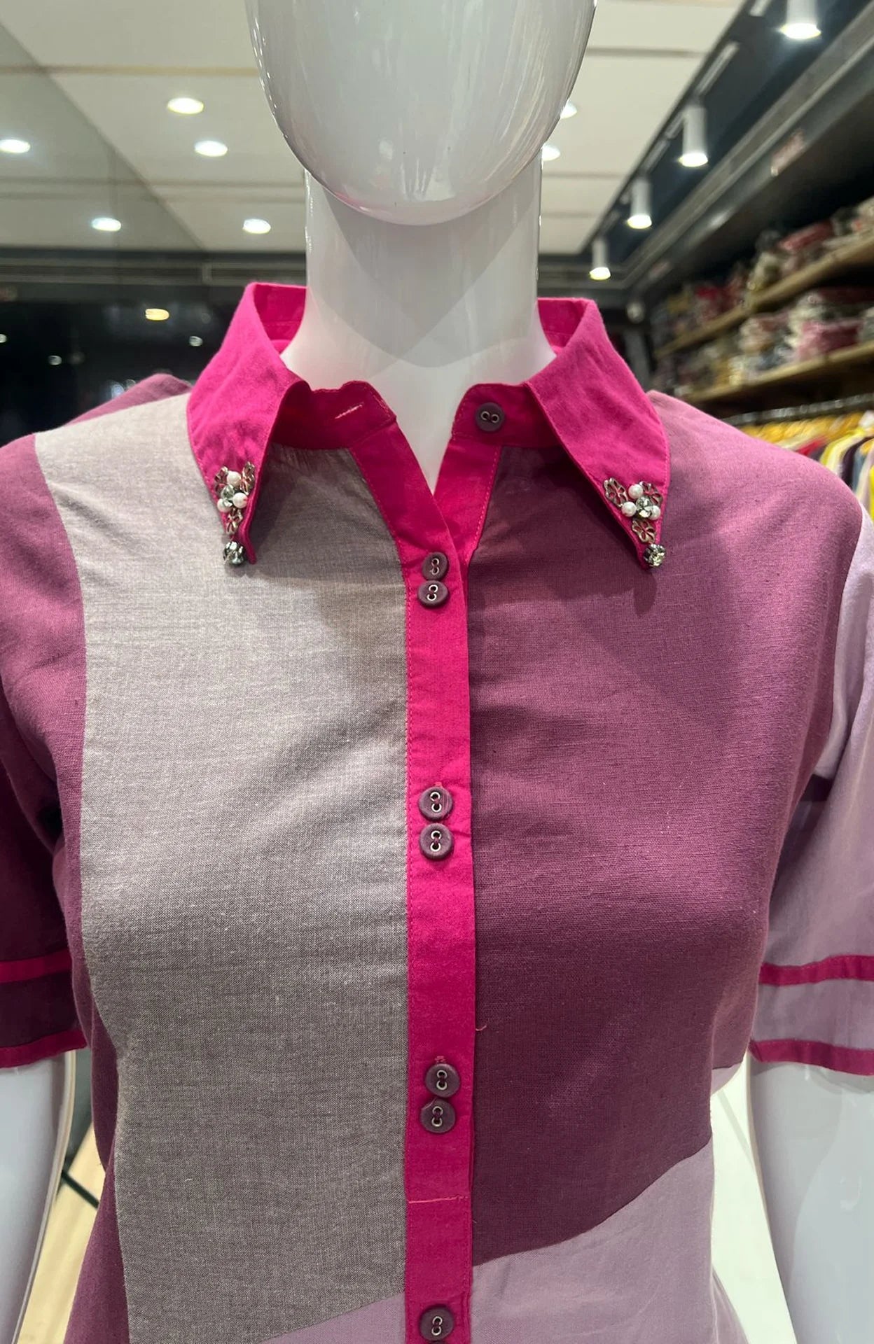 Multi Colour Linen Cotton Shirt Dress for Women | Button Work Casual & Office Wear One Piece