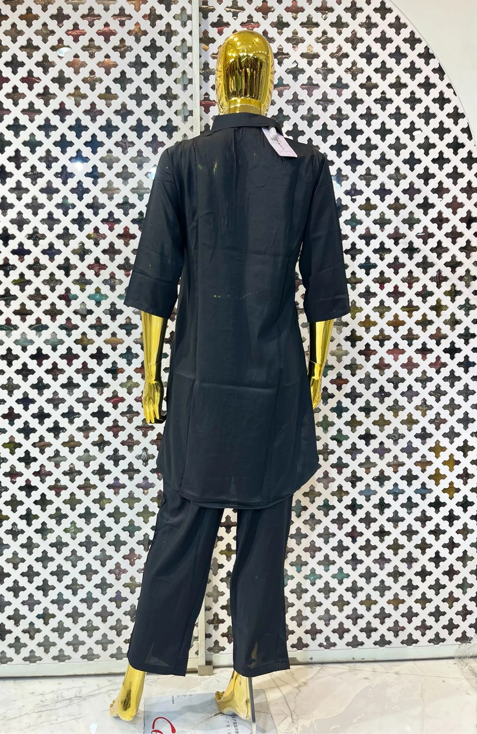 Black Modal Silk Hand Work Co-Ord Set for Women | Premium Designer 2 Piece Cord Set