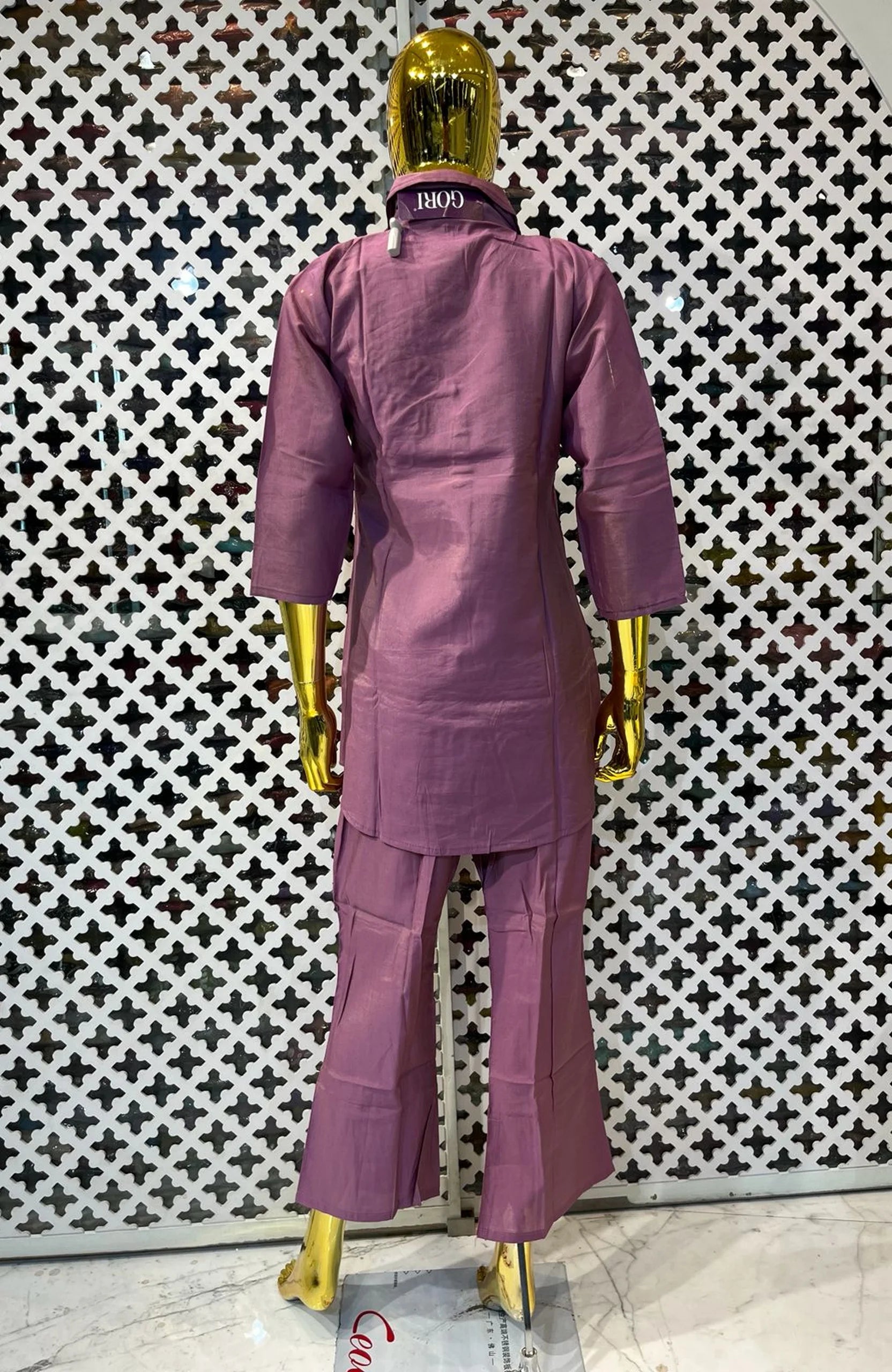 Purple Simmar Hand Work Co-Ord Set for Women | Designer 2 Piece Cord Set with Floral Embellishments