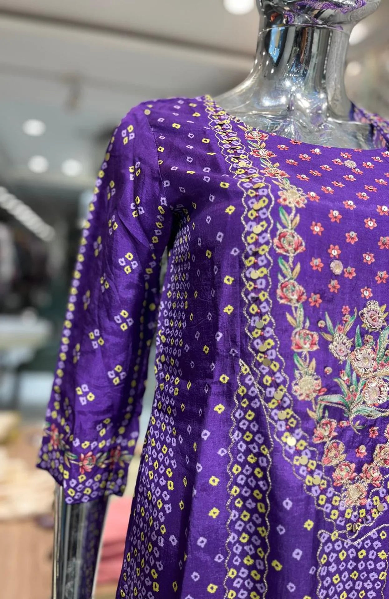 Purple Pure Silk Kasap & Golden Work 3 Piece Fancy Kurti Pant Dupatta Set for Women | Designer Ethnic Wear