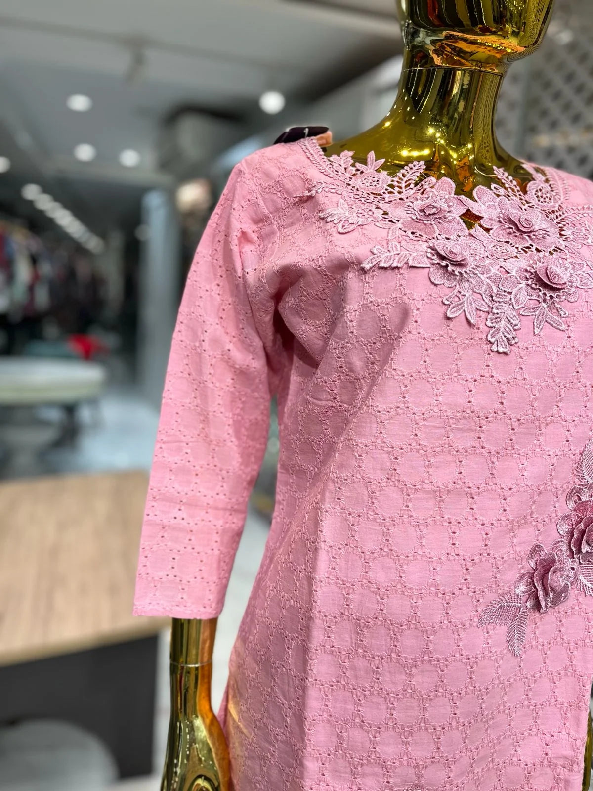 Pink Cotton Patch & Embroidery 2 Piece Cord Set for Women | Designer Ethnic Co-Ord Set
