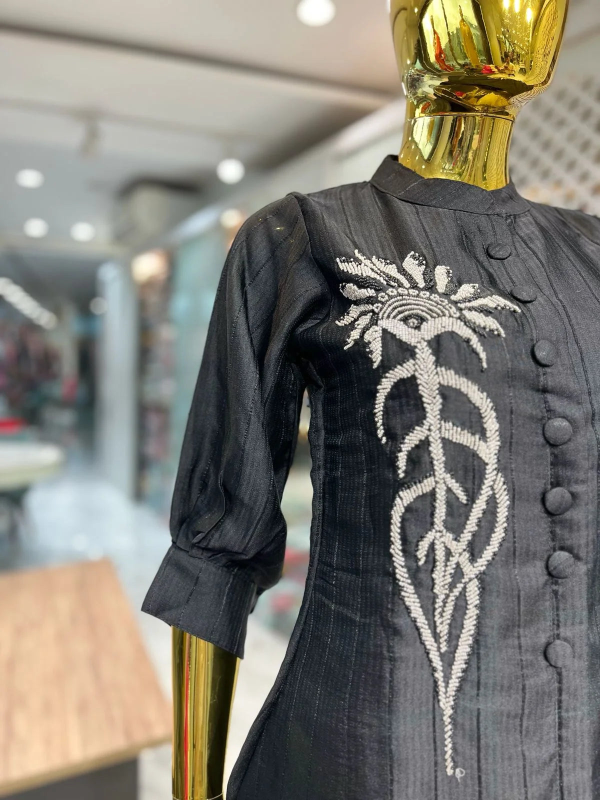 Black Silk Handwork 2 Piece Cord Set for Women | Elegant Designer Co-Ord Set
