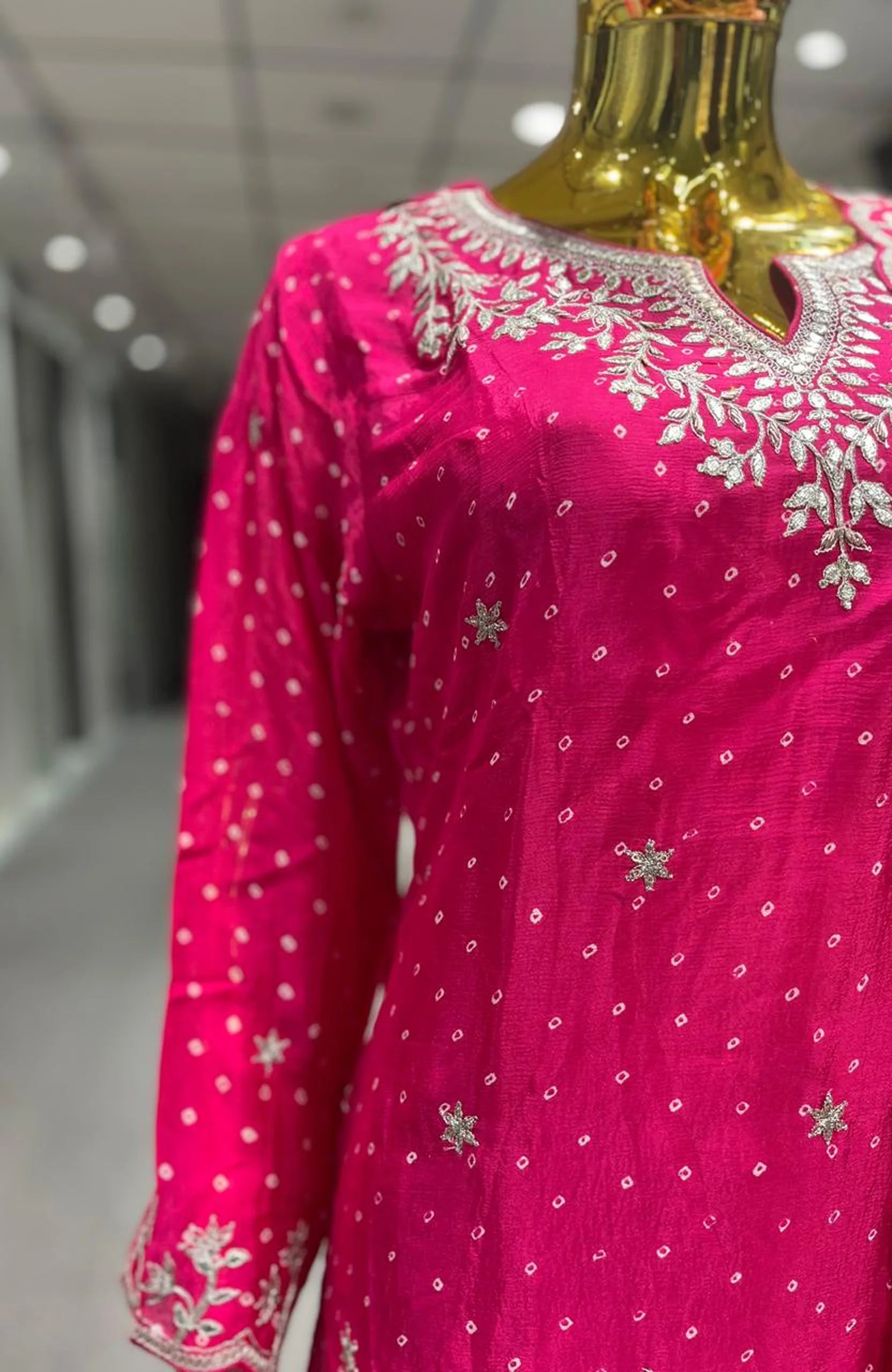 Rani Pure Chinon Gota Work 3 Piece Palazzo Set for Women | Designer Ethnic Wear
