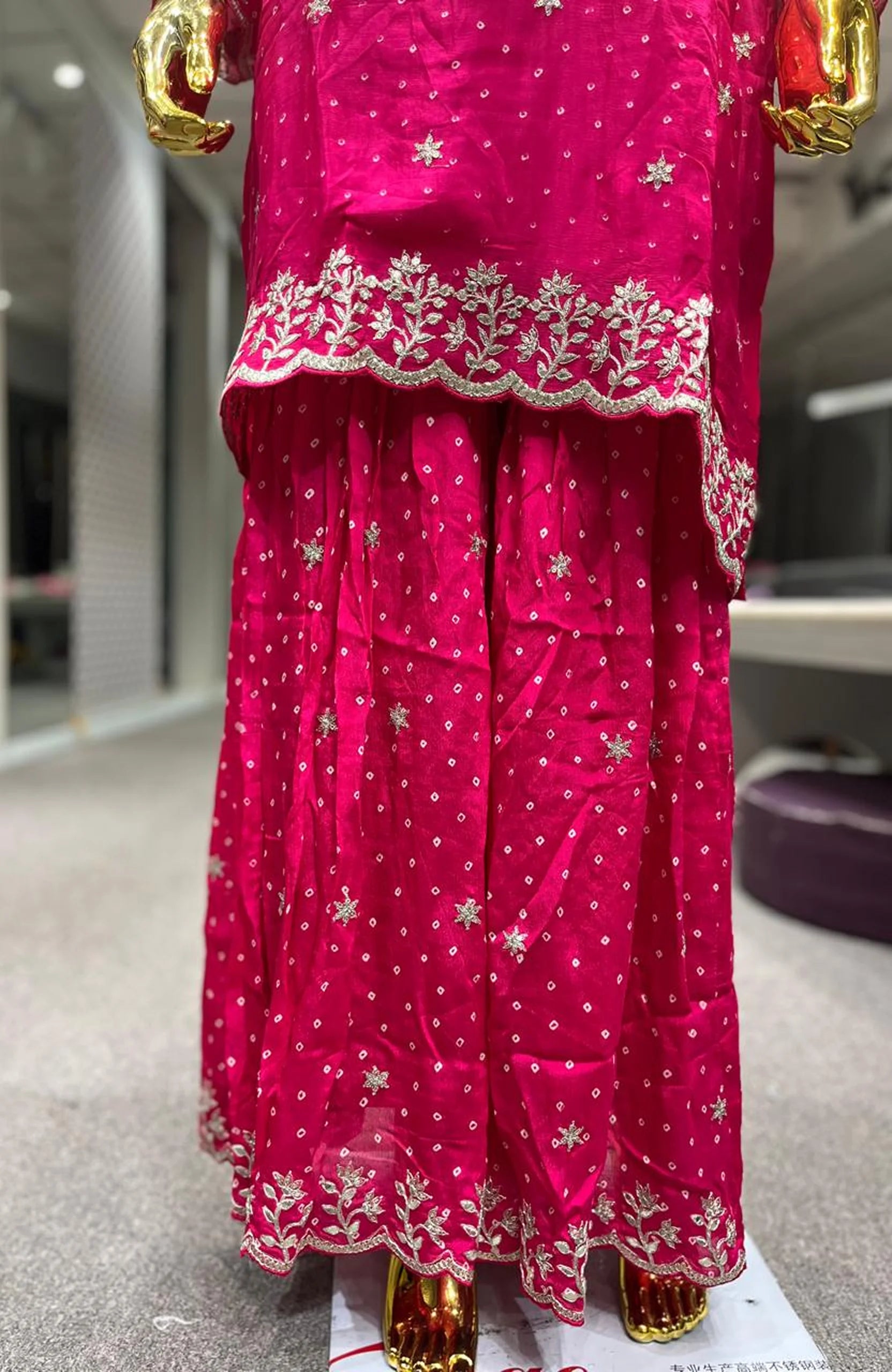 Rani Pure Chinon Gota Work 3 Piece Palazzo Set for Women | Designer Ethnic Wear