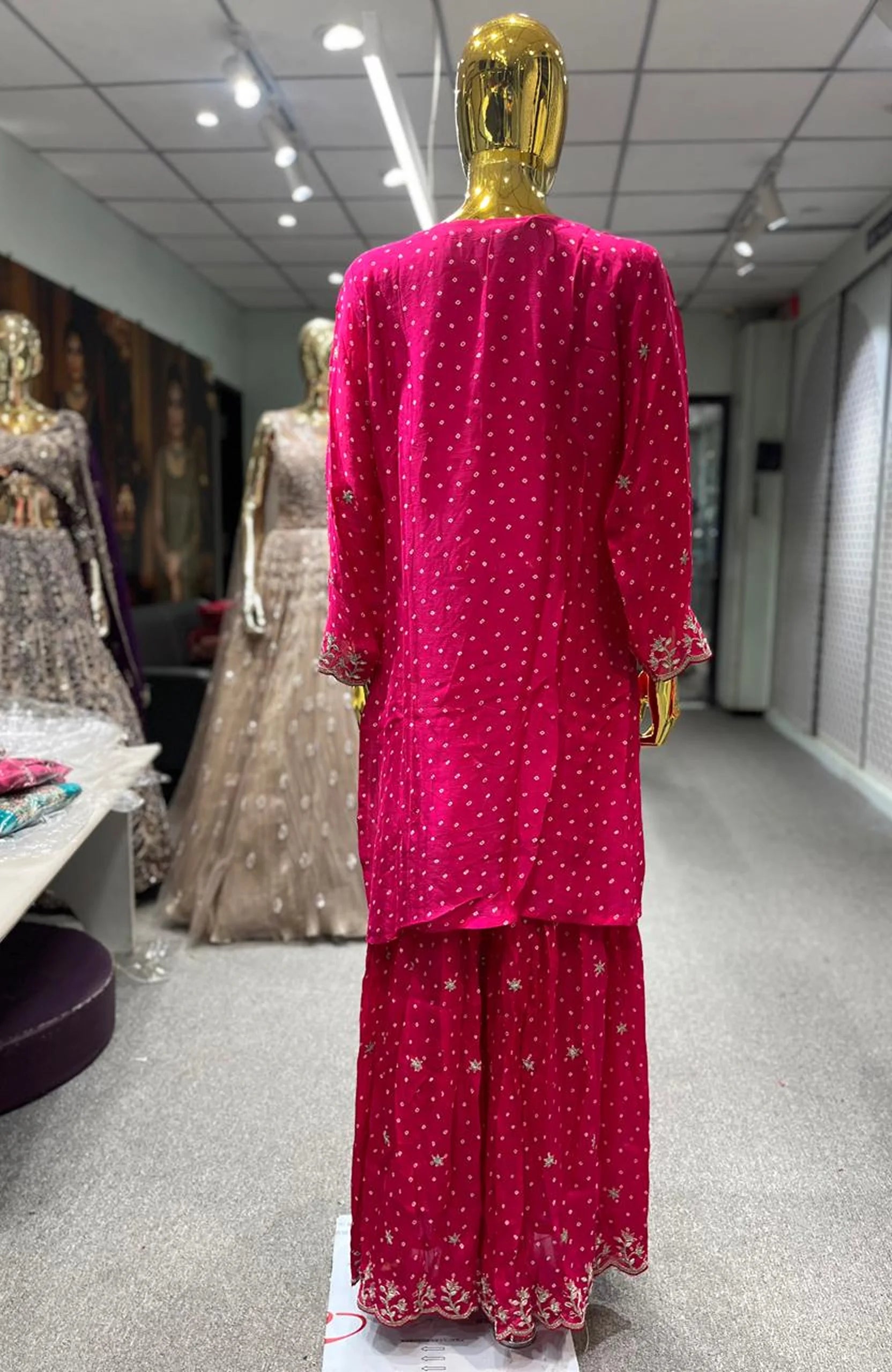 Rani Pure Chinon Gota Work 3 Piece Palazzo Set for Women | Designer Ethnic Wear