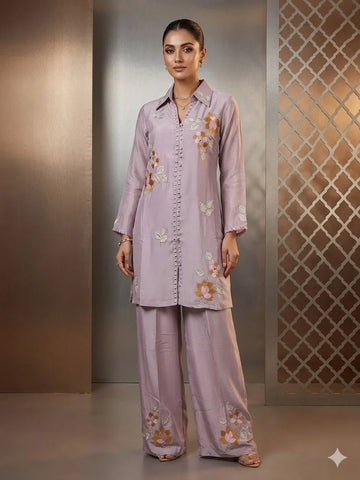 Onion Pure Chinon Gota Patti Mirror Work 2 Piece Cord Set for Women | Designer Ethnic Co-ord Set
