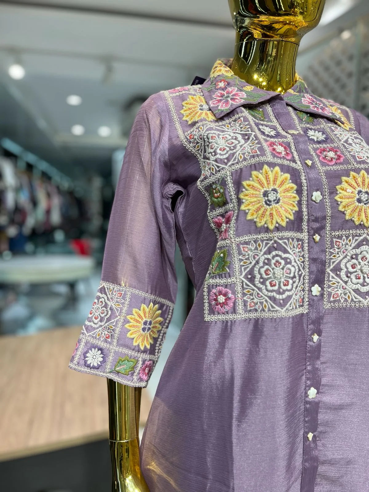 Purple Pure Chinon Embroidery & Handwork 2 Piece Cord Set for Women | Designer Ethnic Co-ord Set
