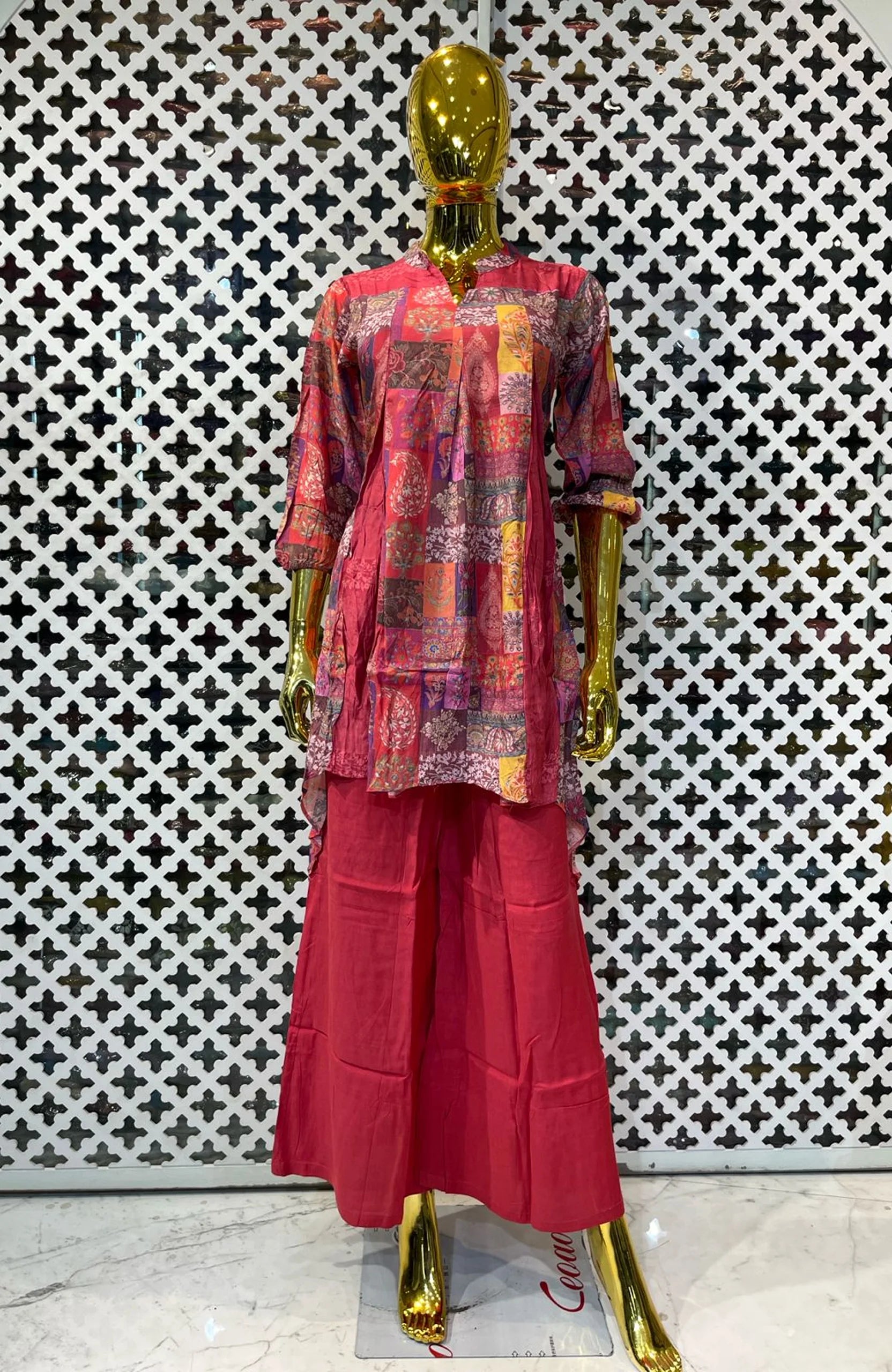 Gajri Natural Crepe Printed Co-Ord Set for Women | Designer Digital Print 2 Piece Cord Set