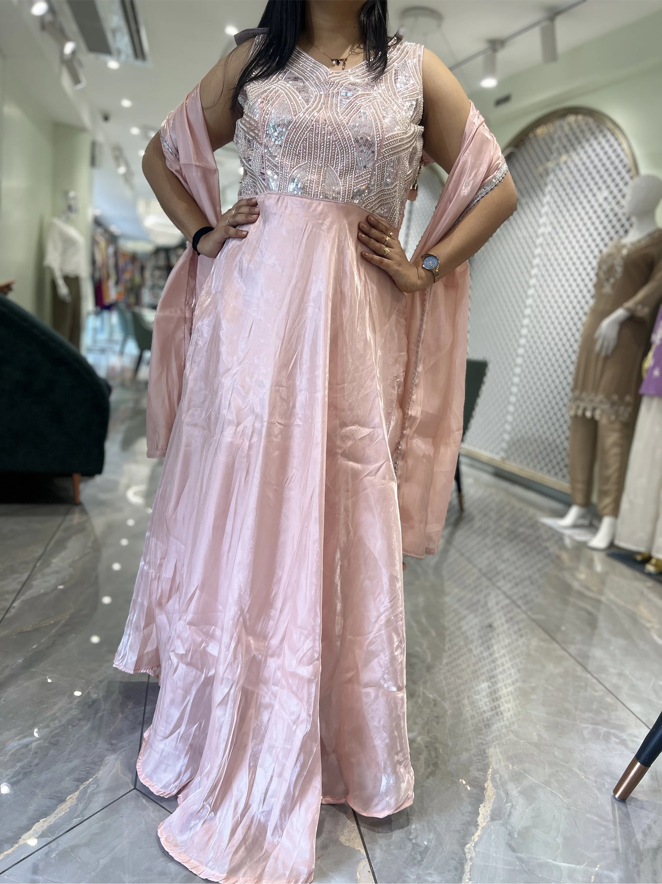 Pink Hand Work Jimmy Choo Gown - RGGORI 380 13