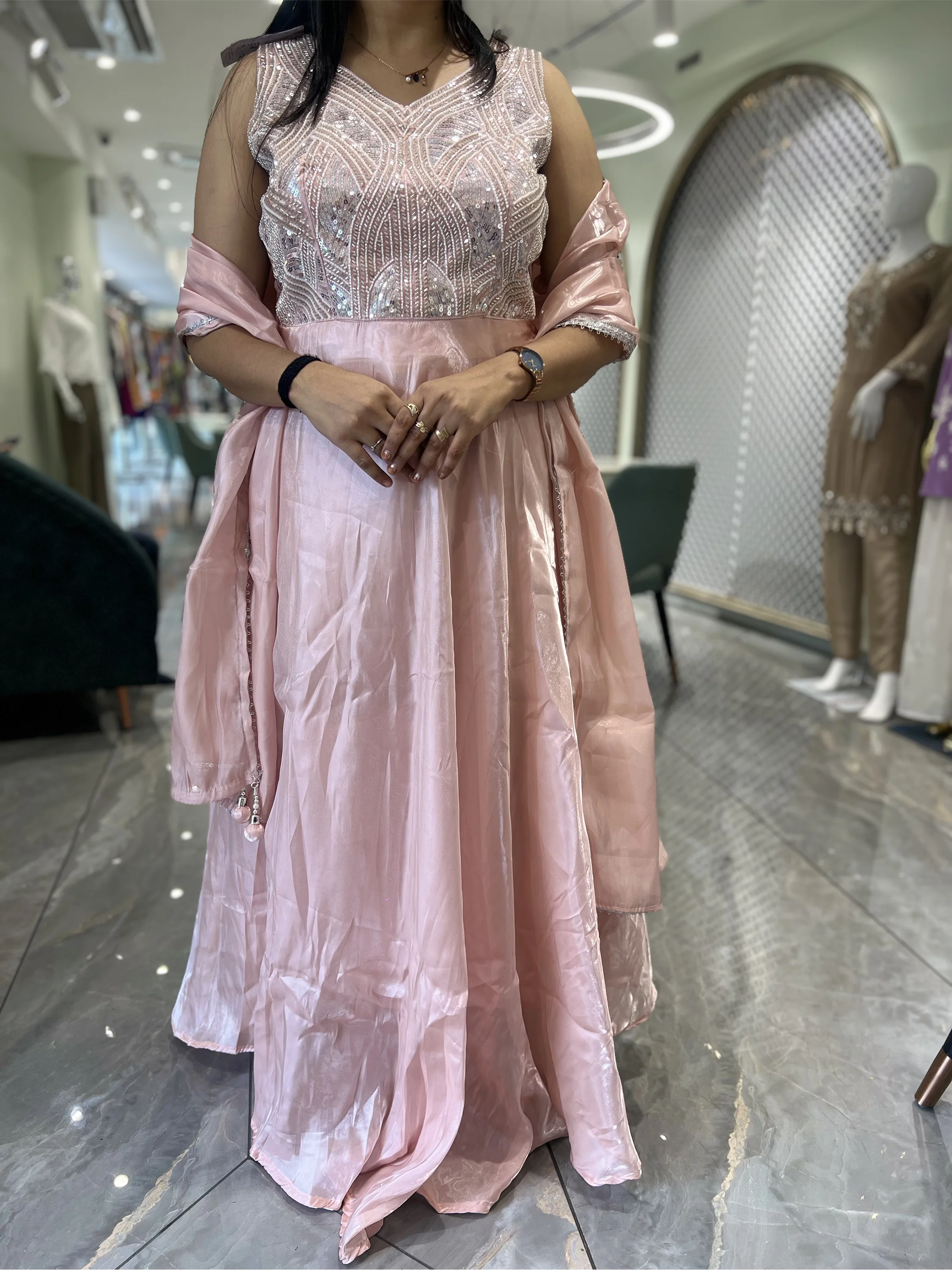 Pink Hand Work Jimmy Choo Gown - RGGORI 380 13