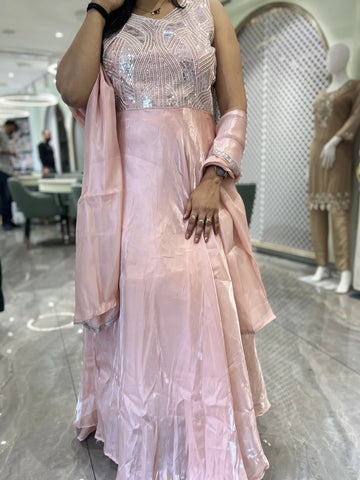 Pink Hand Work Jimmy Choo Gown - RGGORI 380 13