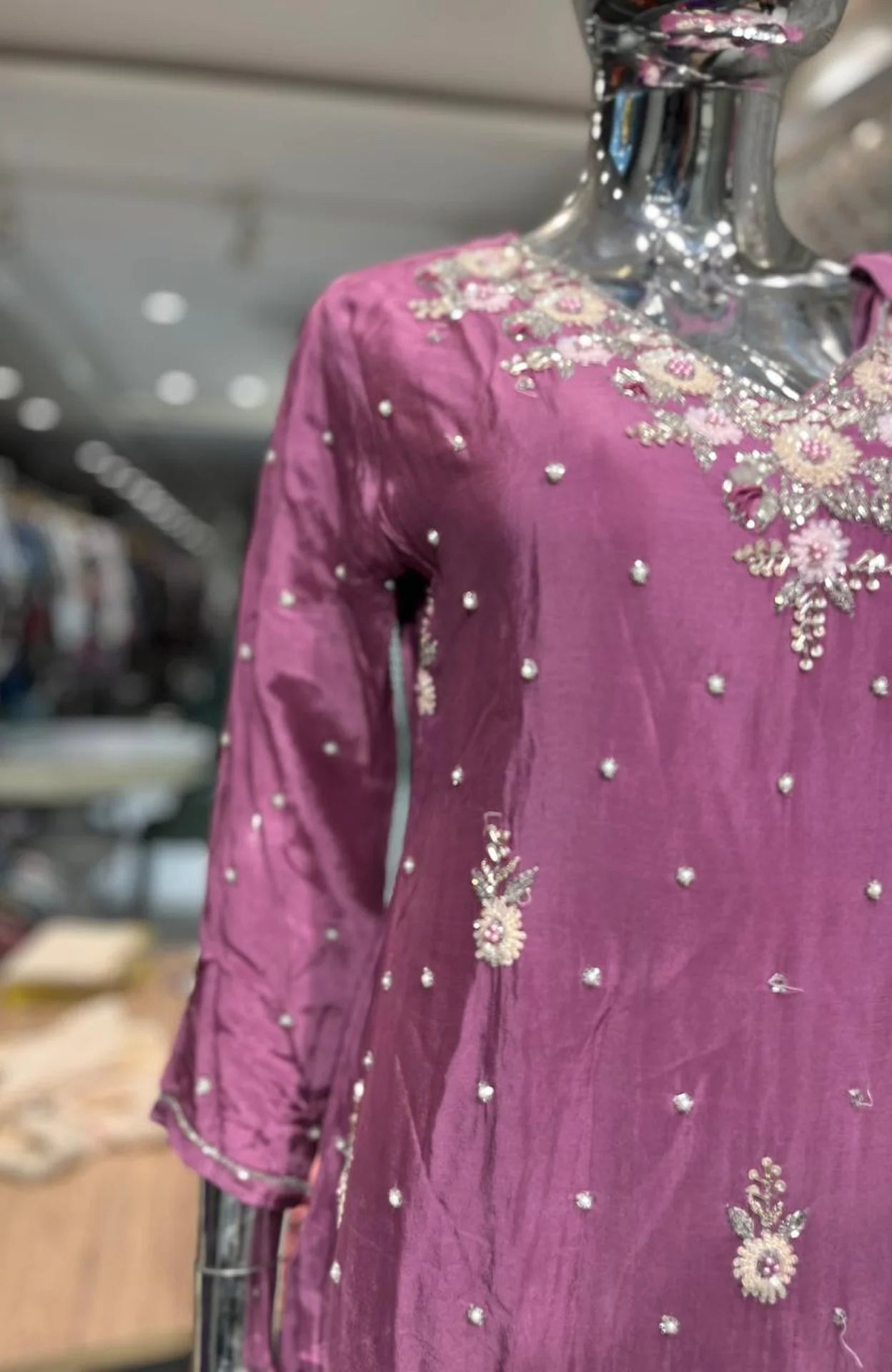 Onion Pure Chinon Handwork 3 Piece Fancy Palazzo Set for Women | Designer Ethnic Wear